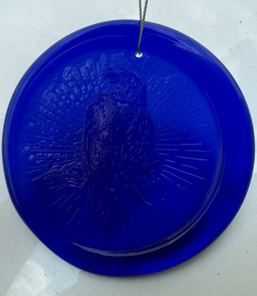 Blenko Glass Suncatcher – American Eagle – Cobalt