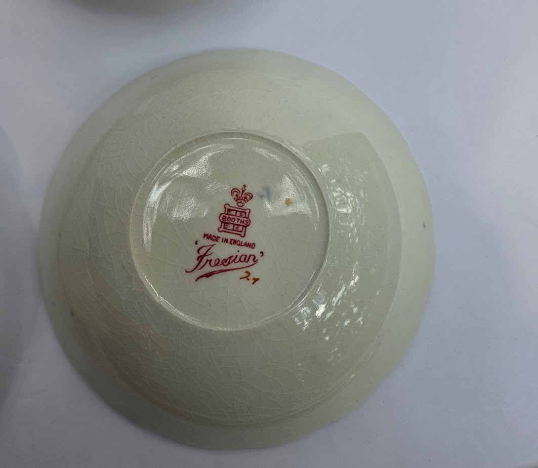 4 Booths FRESIAN Imari fruit dessert bowls 5 1/4” Gold England A8022 Lot