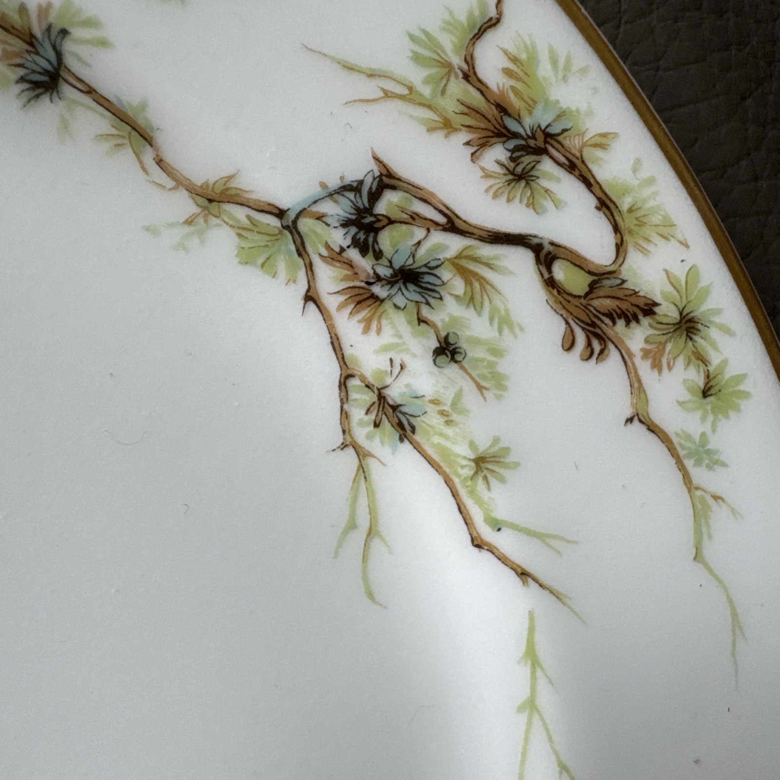 Antique Haviland France 8.5” Porcelain Plate Asymmetrical Pinecone Pattern, #2