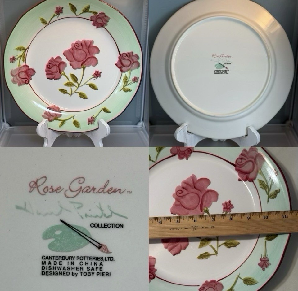 12pc Rose Garden by Canterbury Potteries Toby Pieri design 2 Place Settings Plus