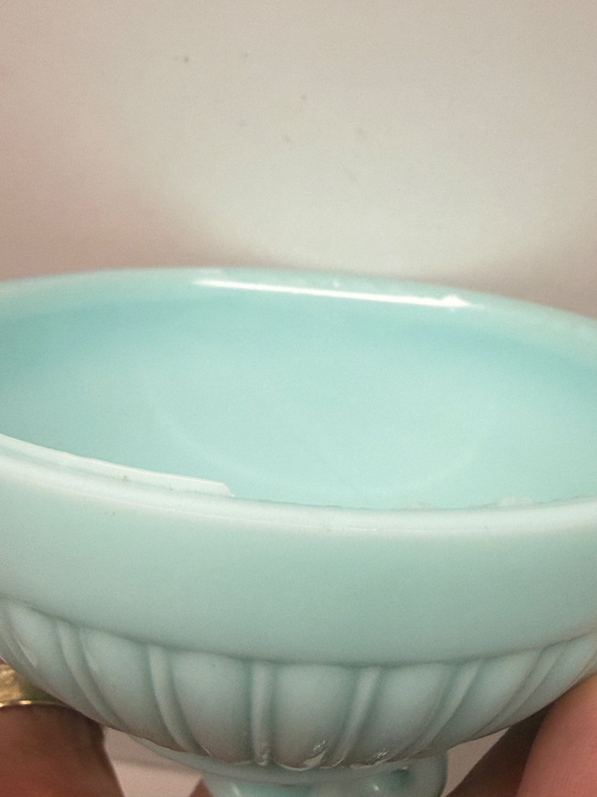 Fostoria Randolph Aqua Blue Milk Glass Covered Candy