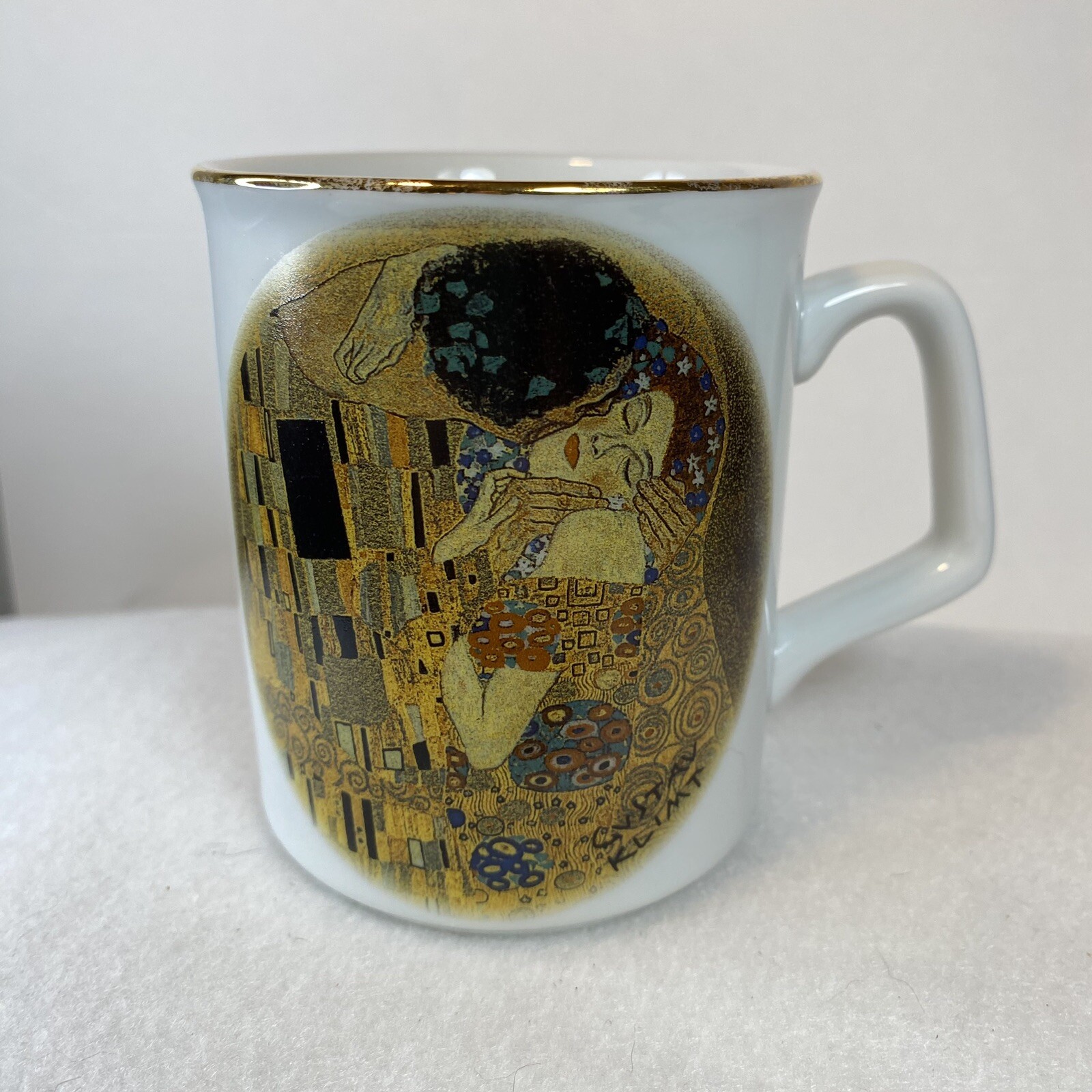 Reutter Porcelain Coffee Cup Mug Tea German Gustav Klimt The Kiss Gold Rim
