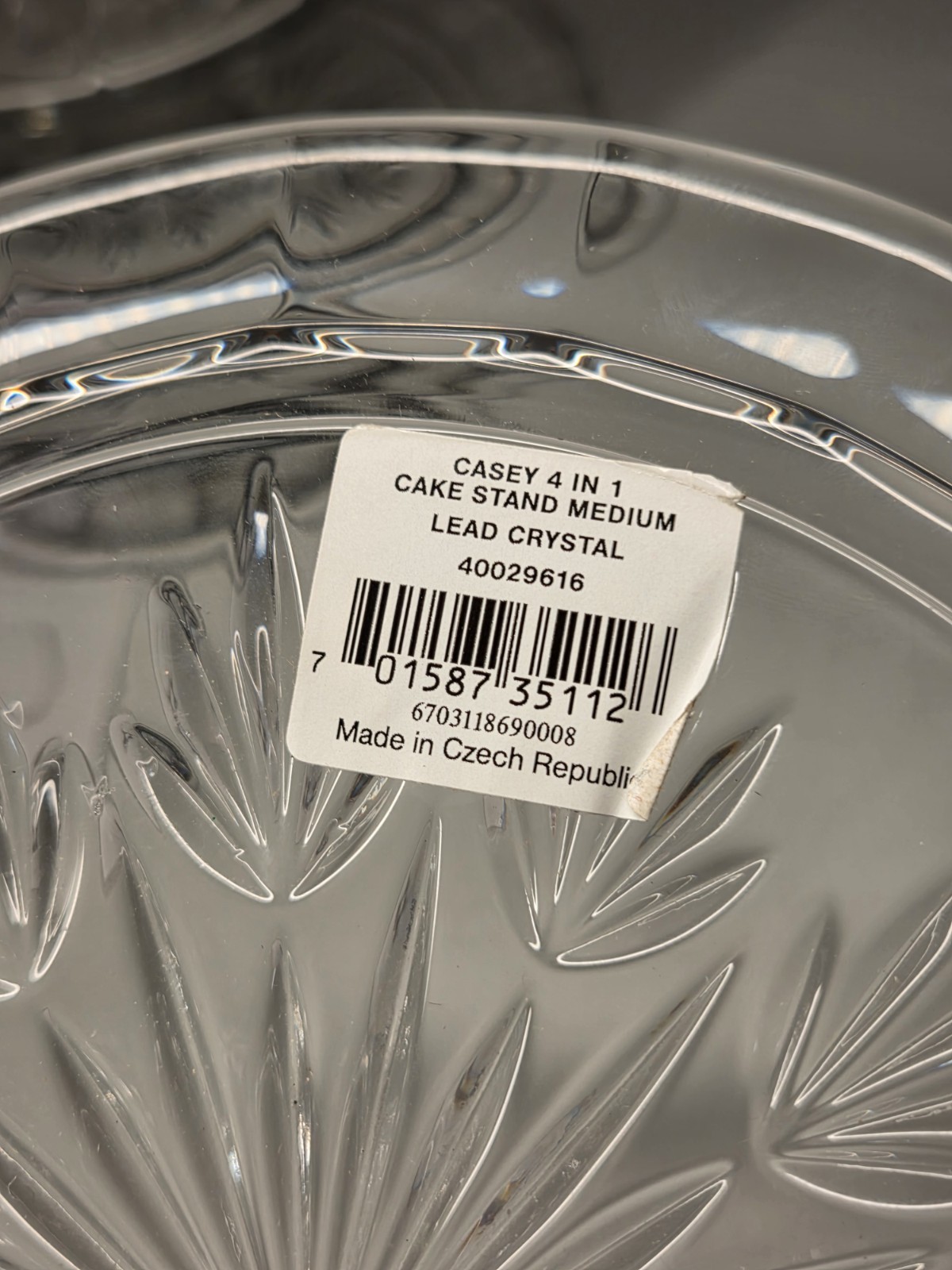 Marquis by Waterford Crystal 4 in 1 CASEY Medium Cake Plate Stand Dome With Box