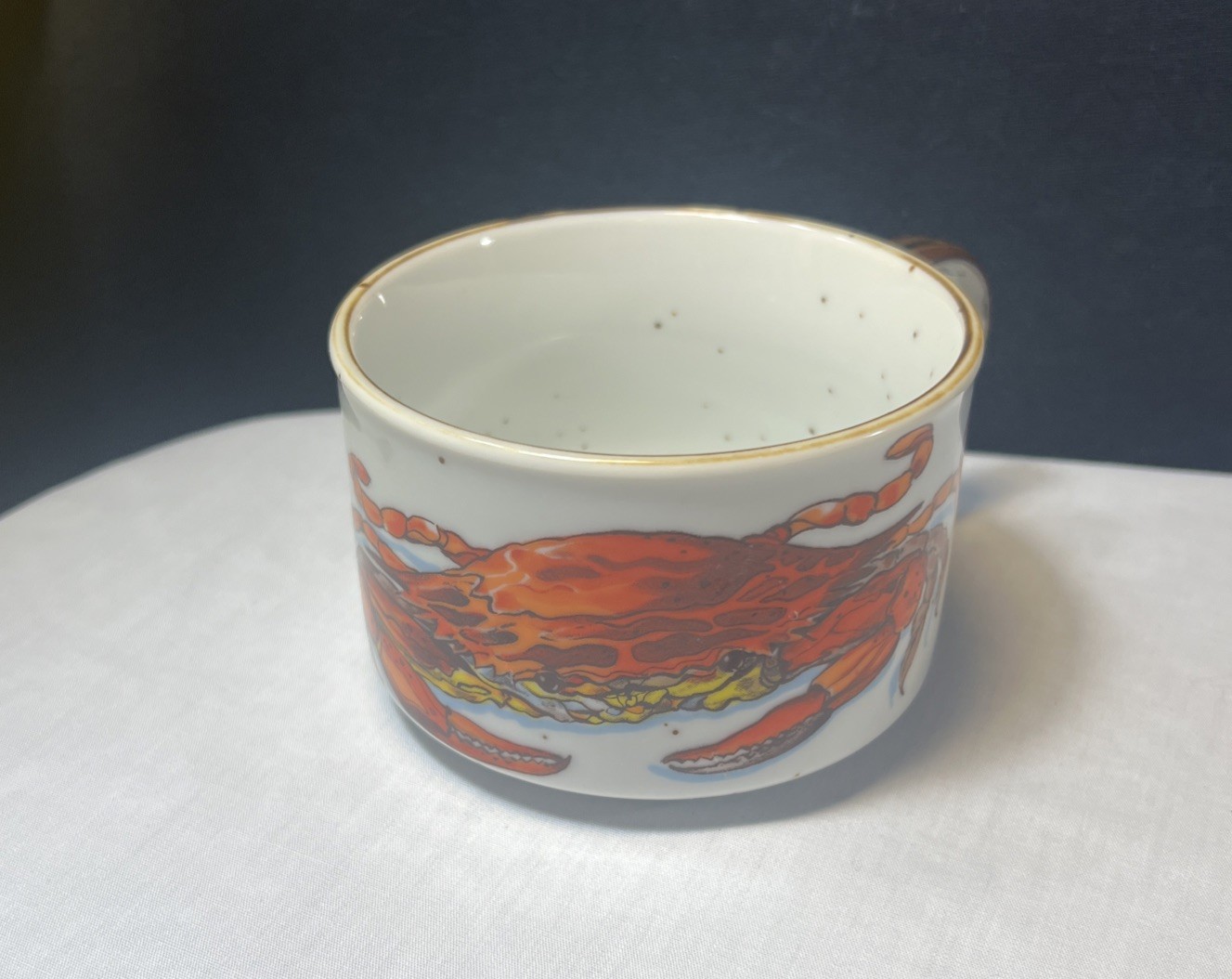 Vintage Set Of 4 D.H. Holmes Mixed Crab, Crawfish/Shrimp Handled GUMBO BOWLS