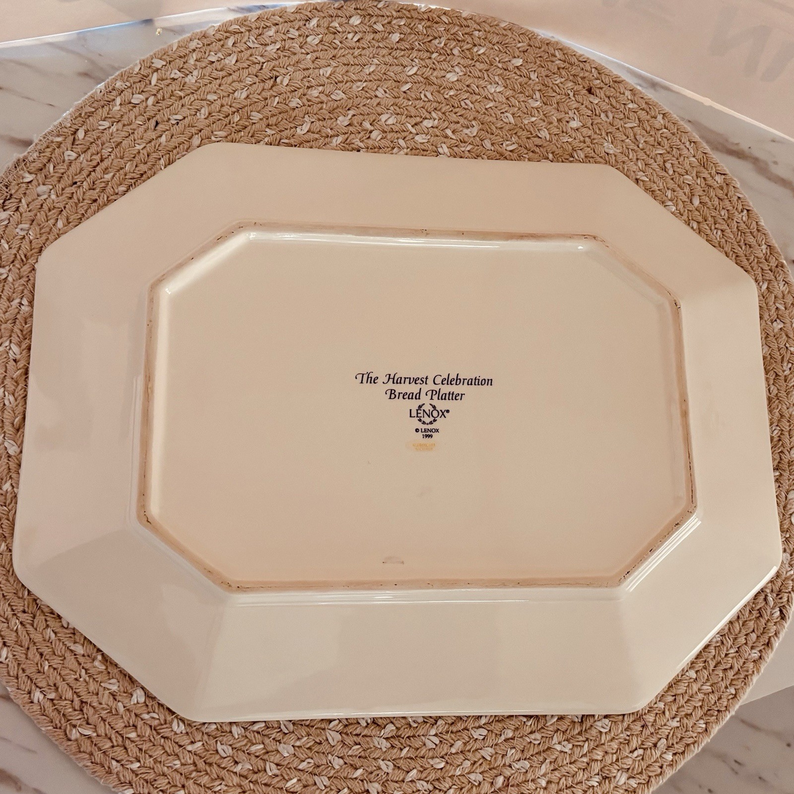 Lenox Harvest Celebration Bread Platter “Give Us This Day” 1994