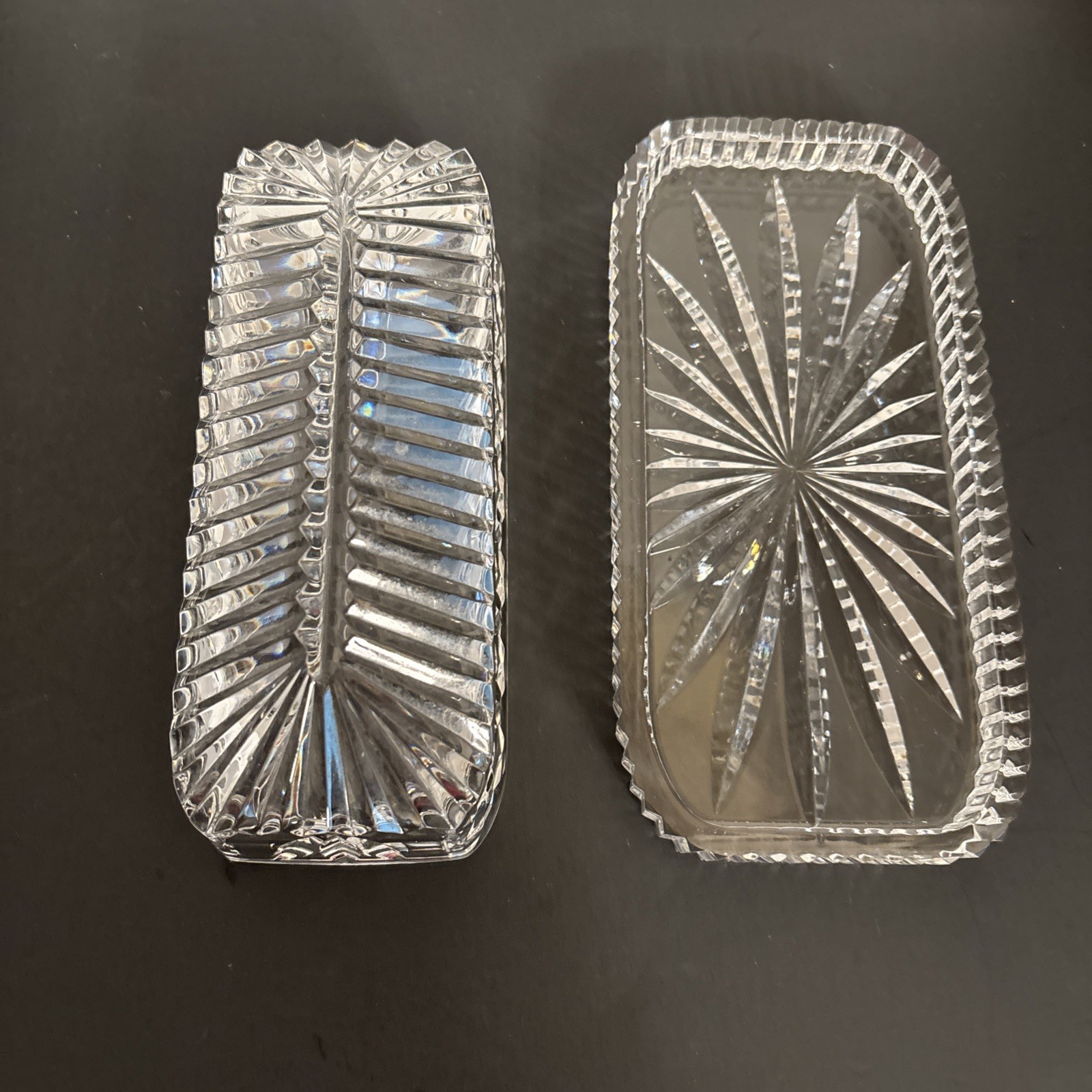 WATERFORD CRYSTAL 1/4 LB POUND STICK COVERED BUTTER DISH DISCONTINUED PATTERN