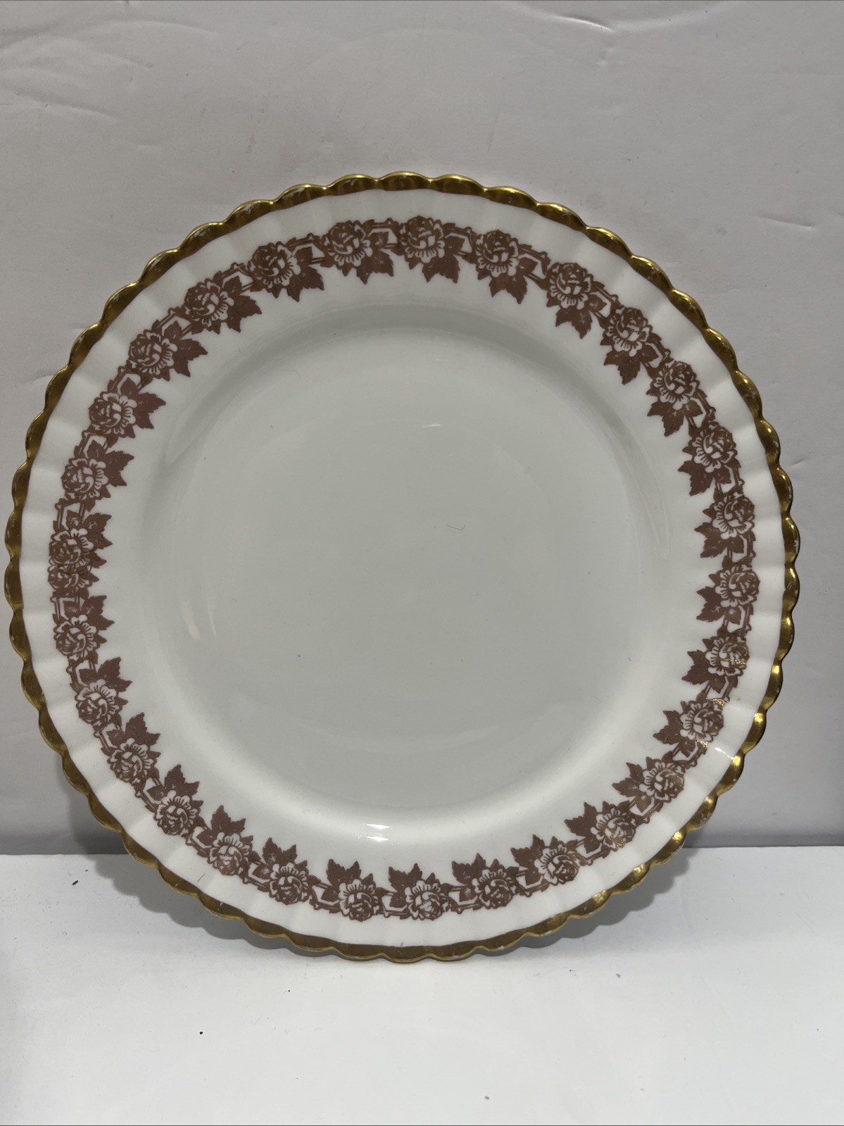 Vtg Royal Stafford Harmony Gold, Brown Set Of 5 Salad, Dessert Plate 8 1/4” D