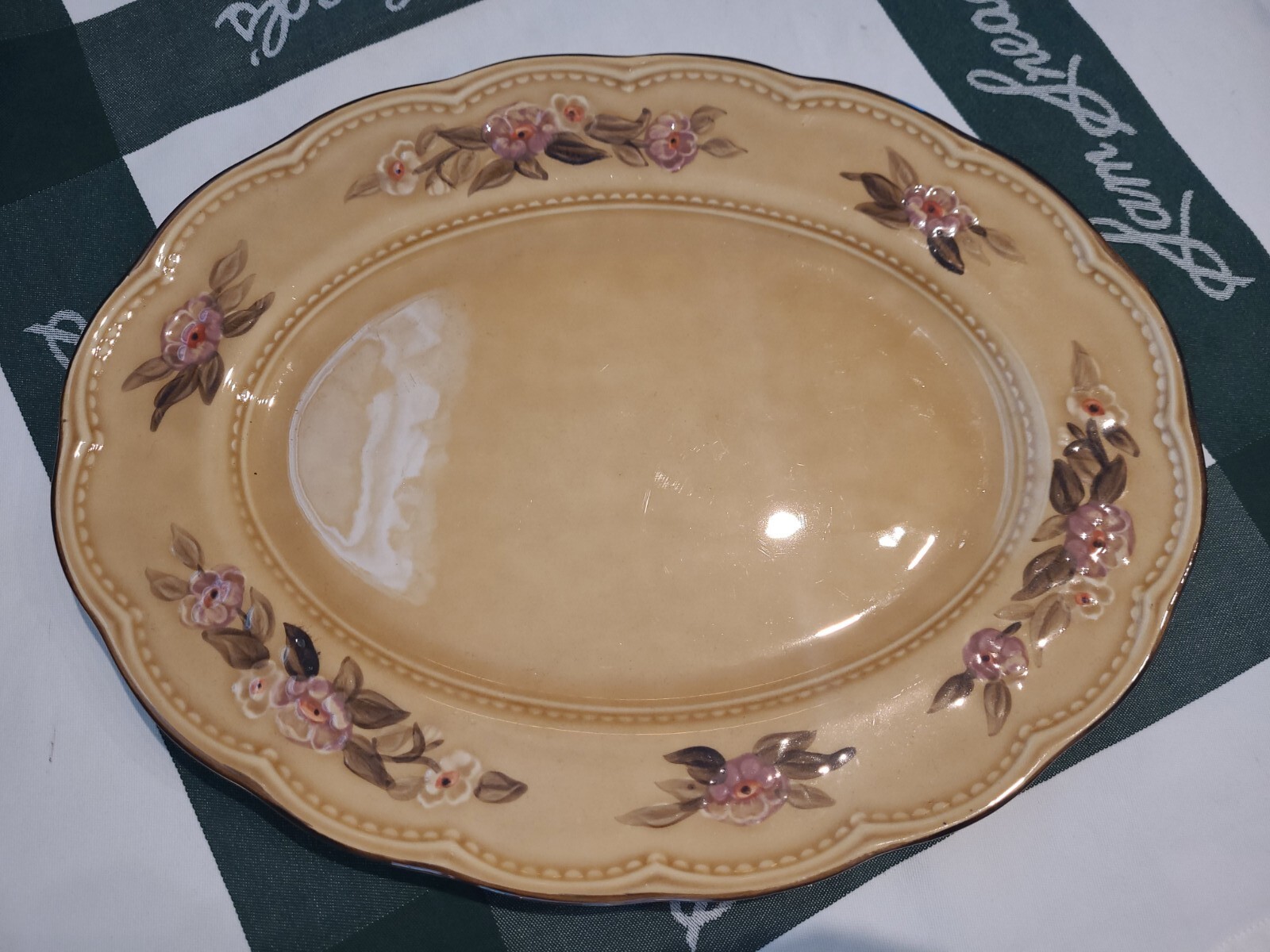Excellent Franciscan Rosette China Dinner Platter 13×10 1/8″ inches pattern