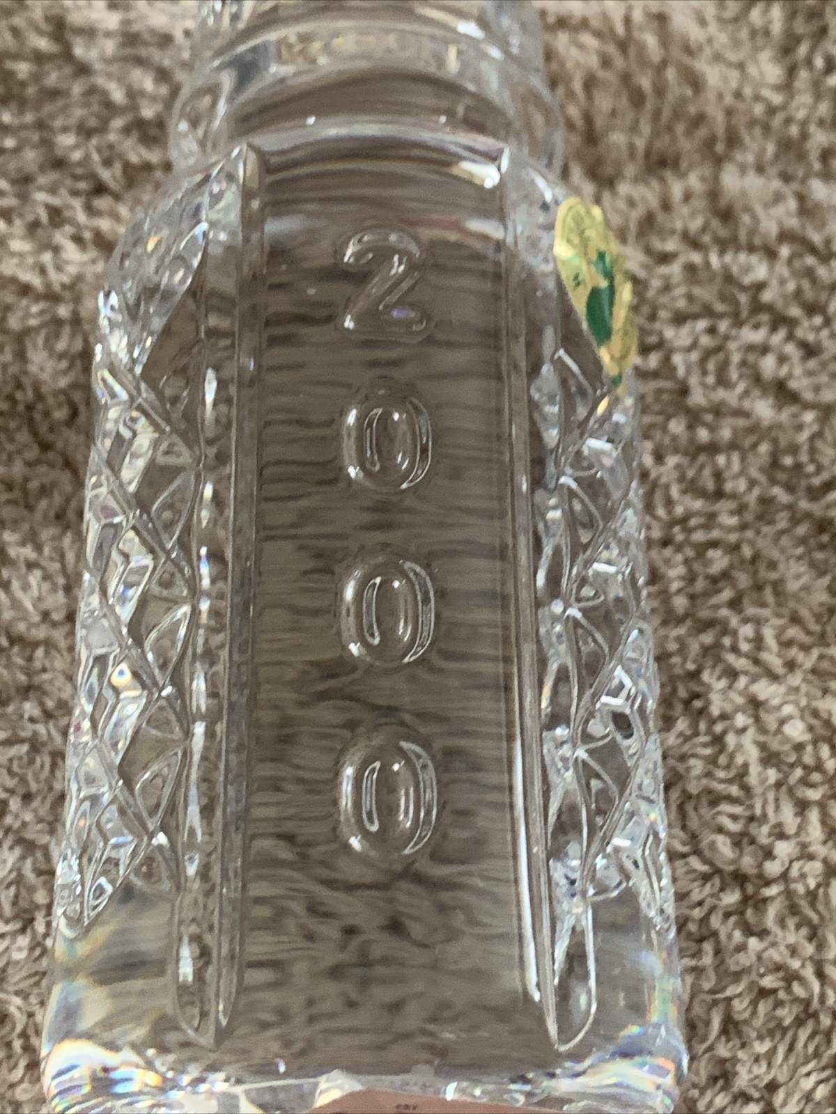 BACCARAT CLEAR CRYSTAL 6 1/4″ PLATE NEW & 2 WATERFORD BABY BOTTLES 2000