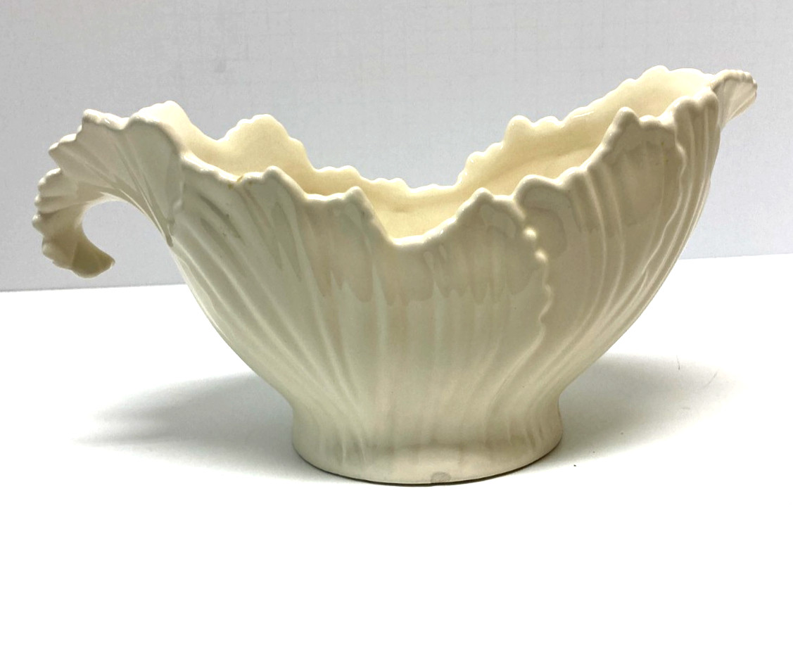 2009 Lenox 75th Anniversary Leaf Ceramic Gravy Boat Planter Ivory White – Lovely