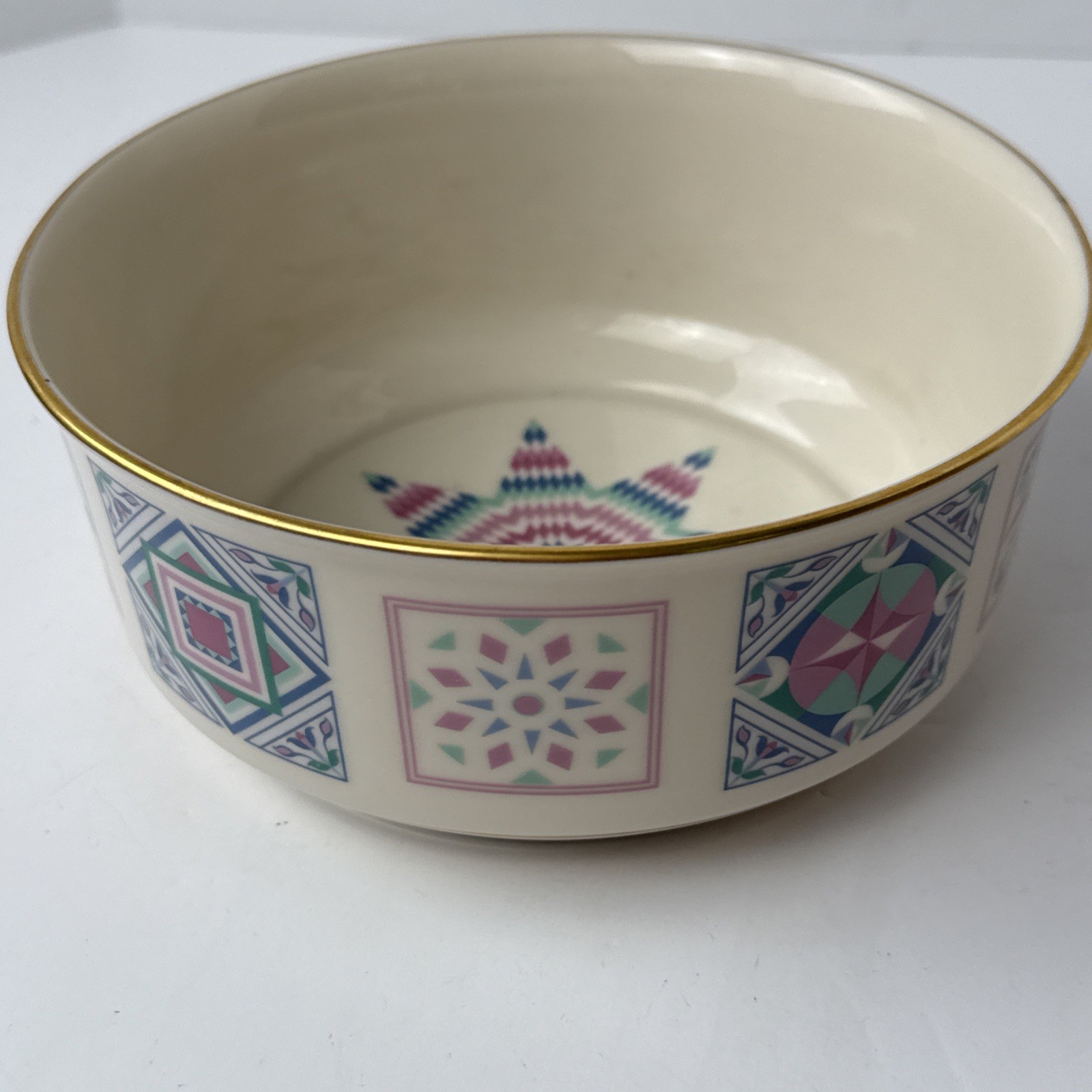 Lenox Bowl The Album Quilt Round Vegetable 1988 Fine Ivory China