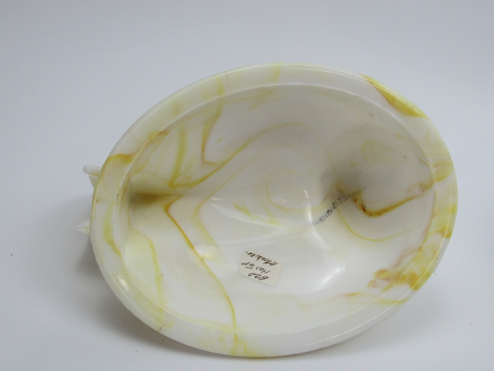 Atterbury Hen on Nest Yellow Slag Glass Covered Dish Antique 1800s