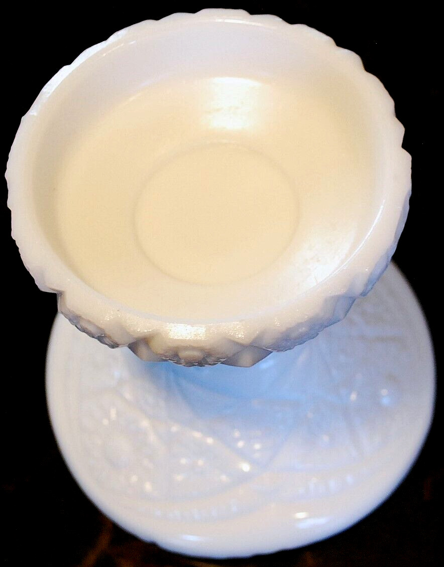Vtg 1930s McKee THE CONCORD White Milk Glass PUNCH BOWL & PEDESTAL BASE SET 13″
