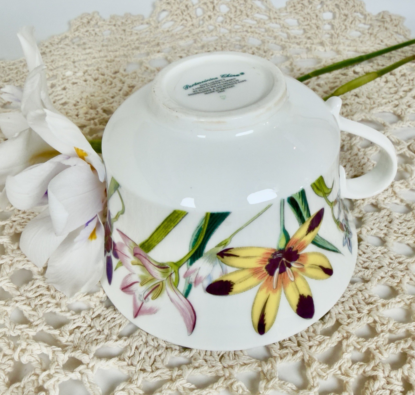 Portmeirion Jane Loudon Ladies Flower Garden Teacup Floral Cottagecore 1994