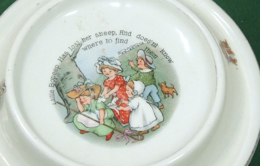 Vintage Antique Royal Baby Plate PAT. U.S. FEB 1905 Little Bo Peep