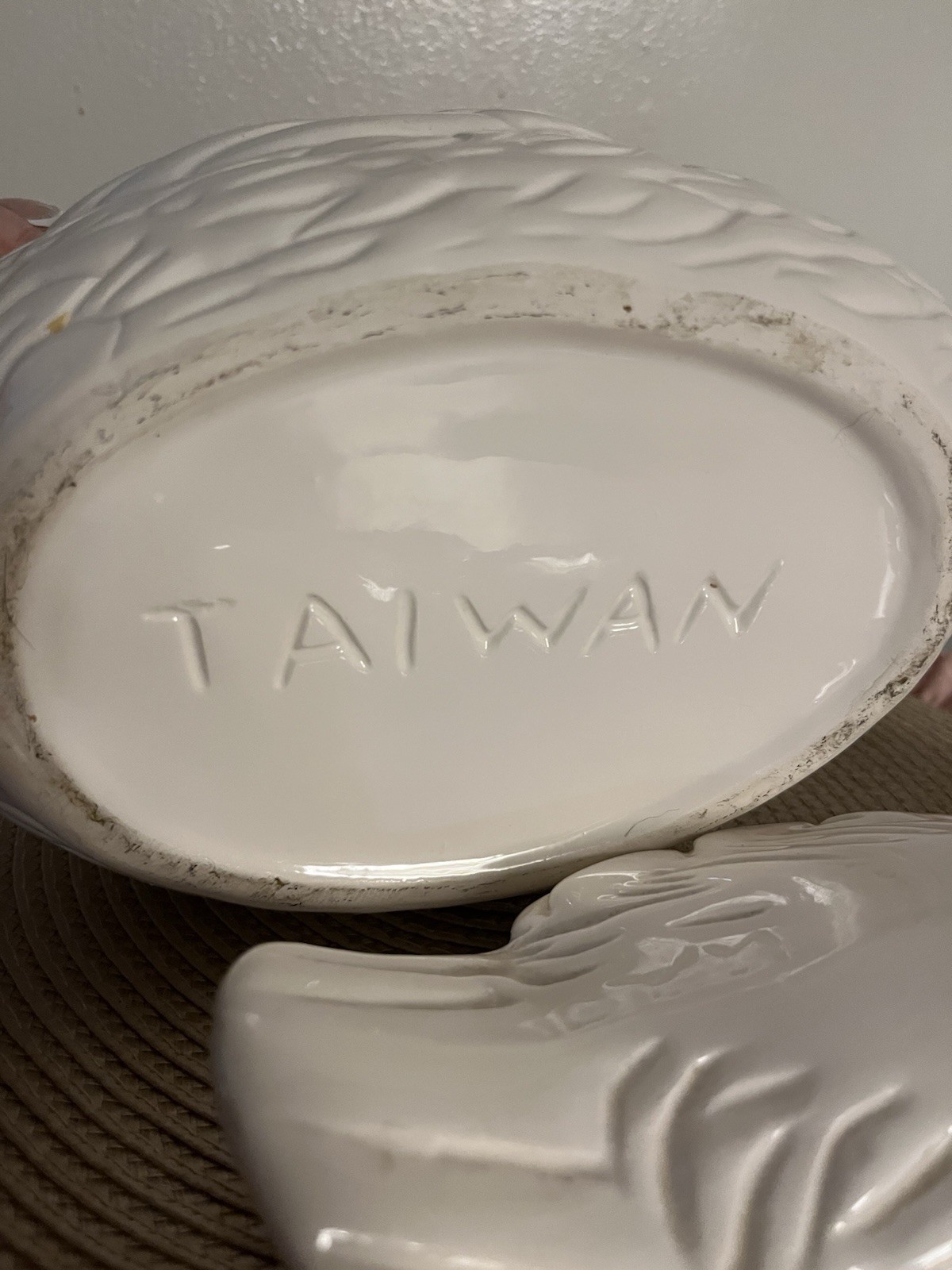 Vintage white ceramic duck soup tureen or duck on a nest! Very Pretty!!