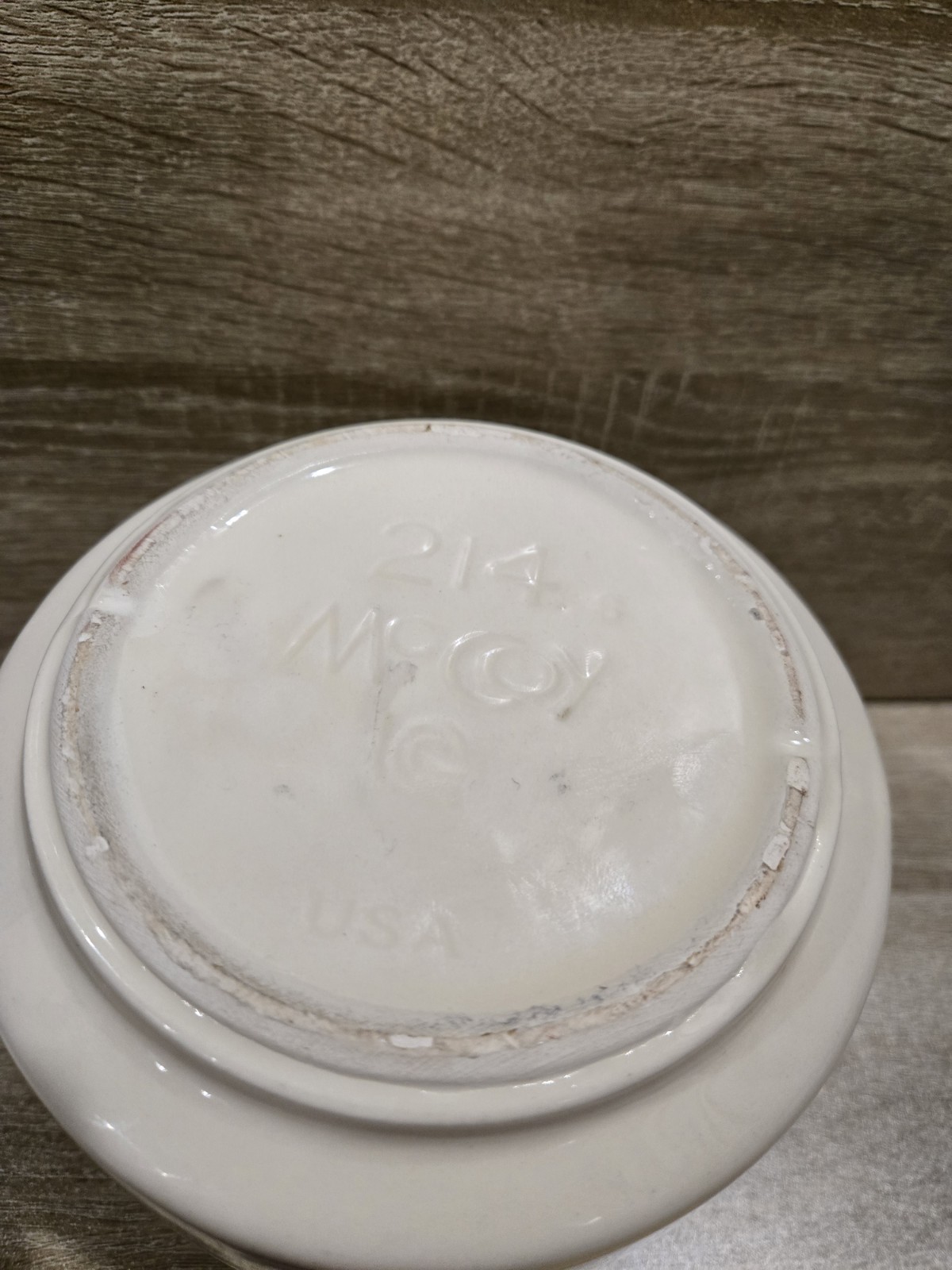McCoy Ceramic Floral Jar Brown Snap Lid Vintage Art Pottery USA 214