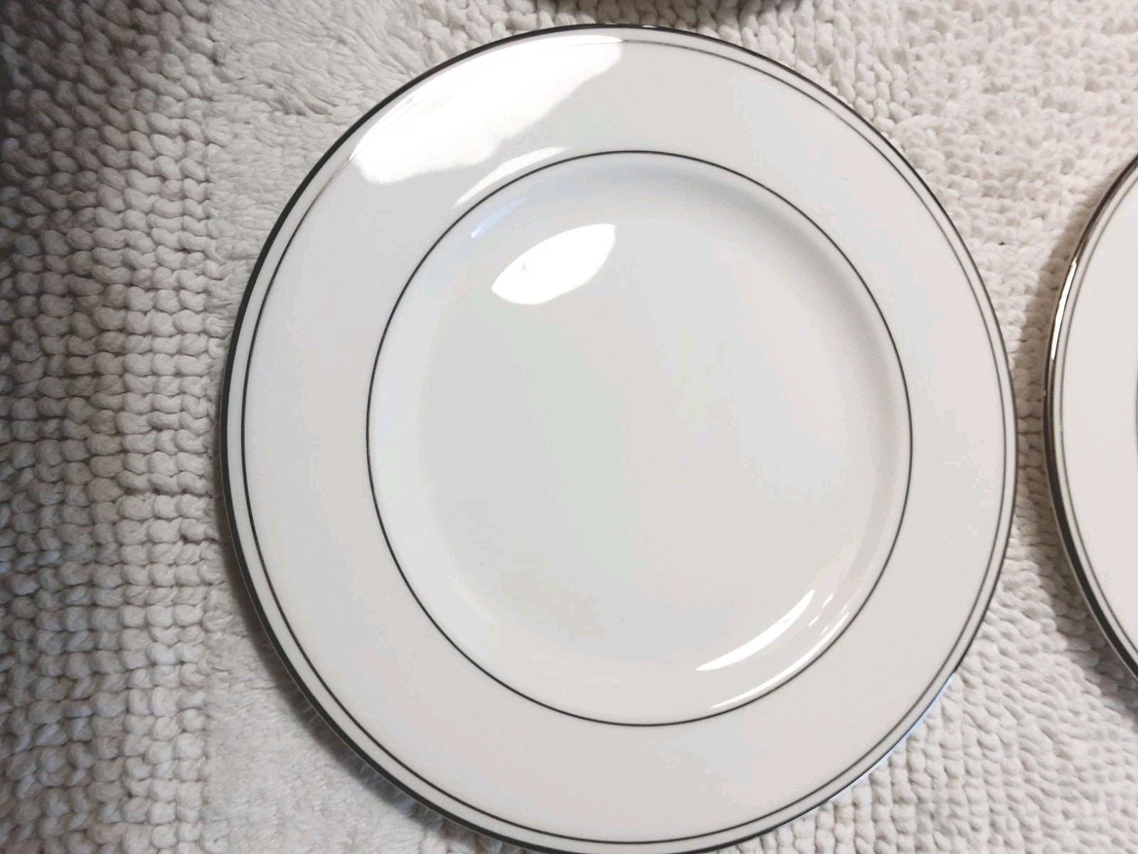 Lenox Federal Platinum Dessert Plates 8 inch Dishwasher Safe Set Of 4 White