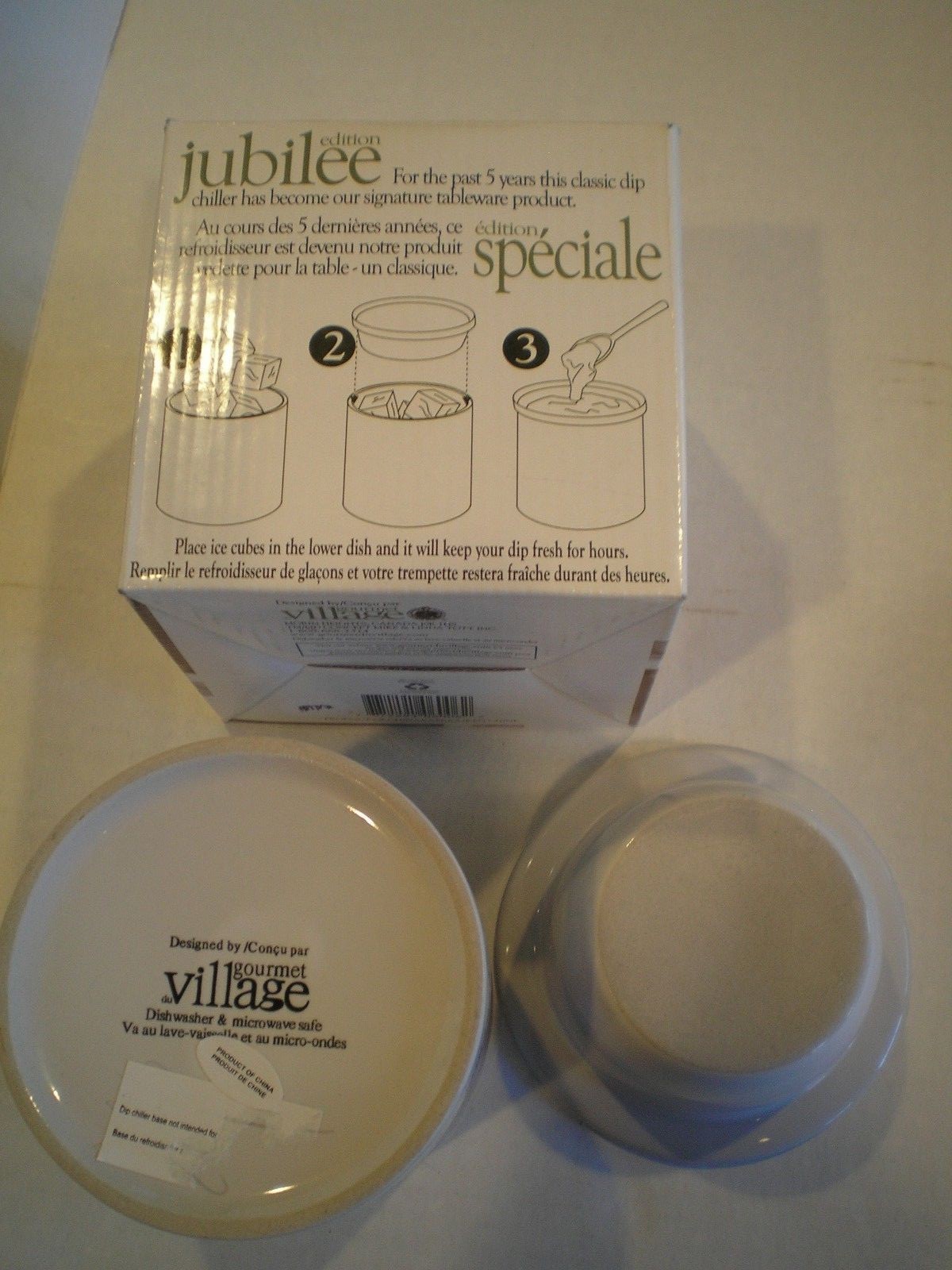 GOURMET VILLAGE CLASSIC DIP CHILLER Veggies Vegetable Pattern NEW IN BOX