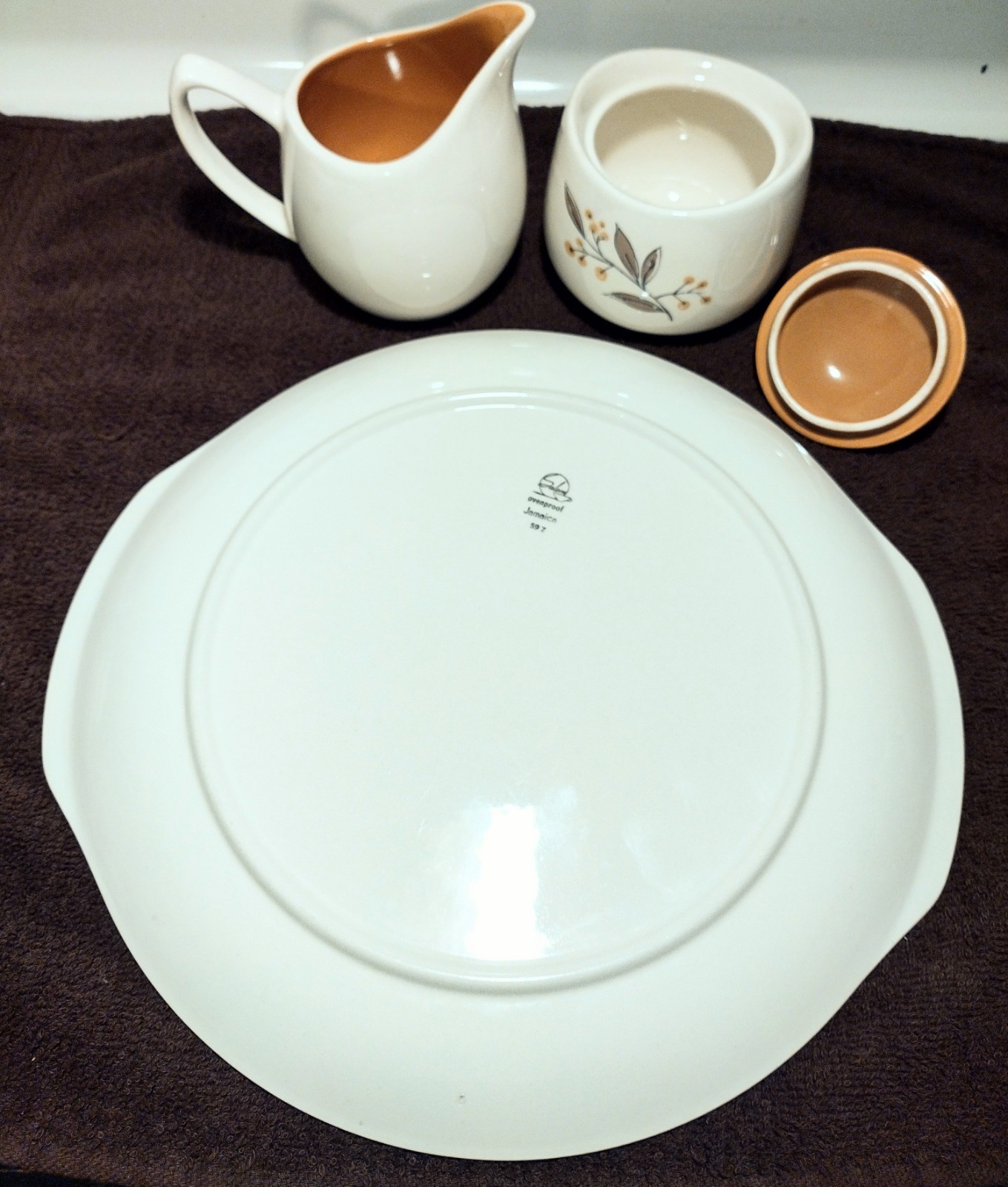1959 Salem China JAMAICA platter sugar creamer set SLMJAM