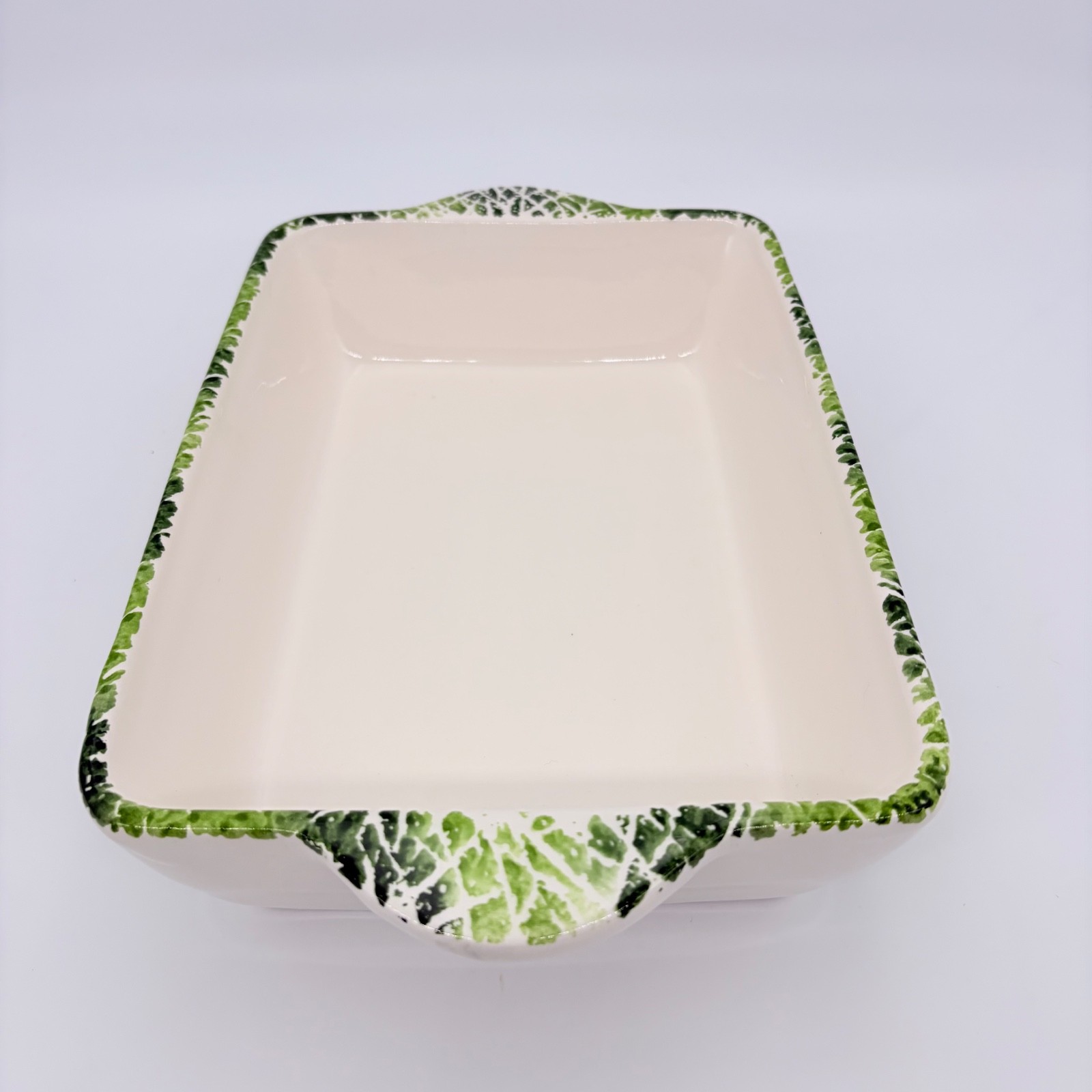 La Tavola Casserole Lasagna Baking Dish Olives and Leaves Hand Painted Italy