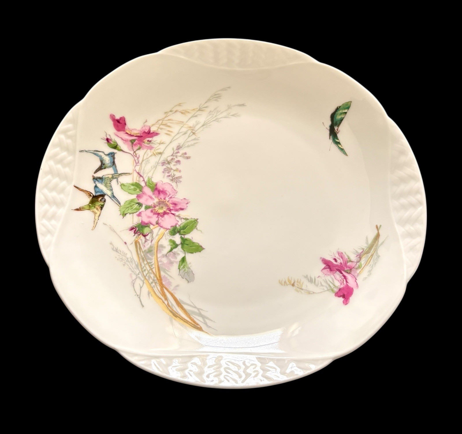 Vintage Haviland Limoges H & Co Meadow Visitors 7.5” Luncheon Plates Excellent