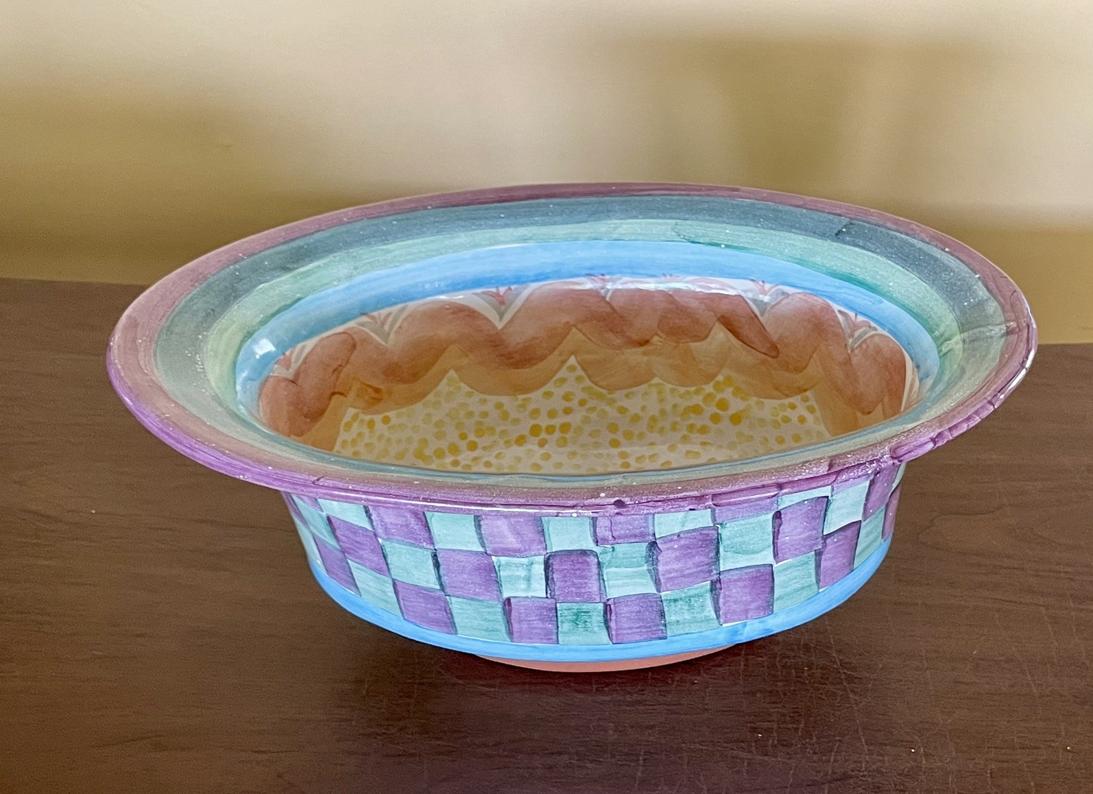 Mackenzie Childs Large Footed Serving Dish Chowder New