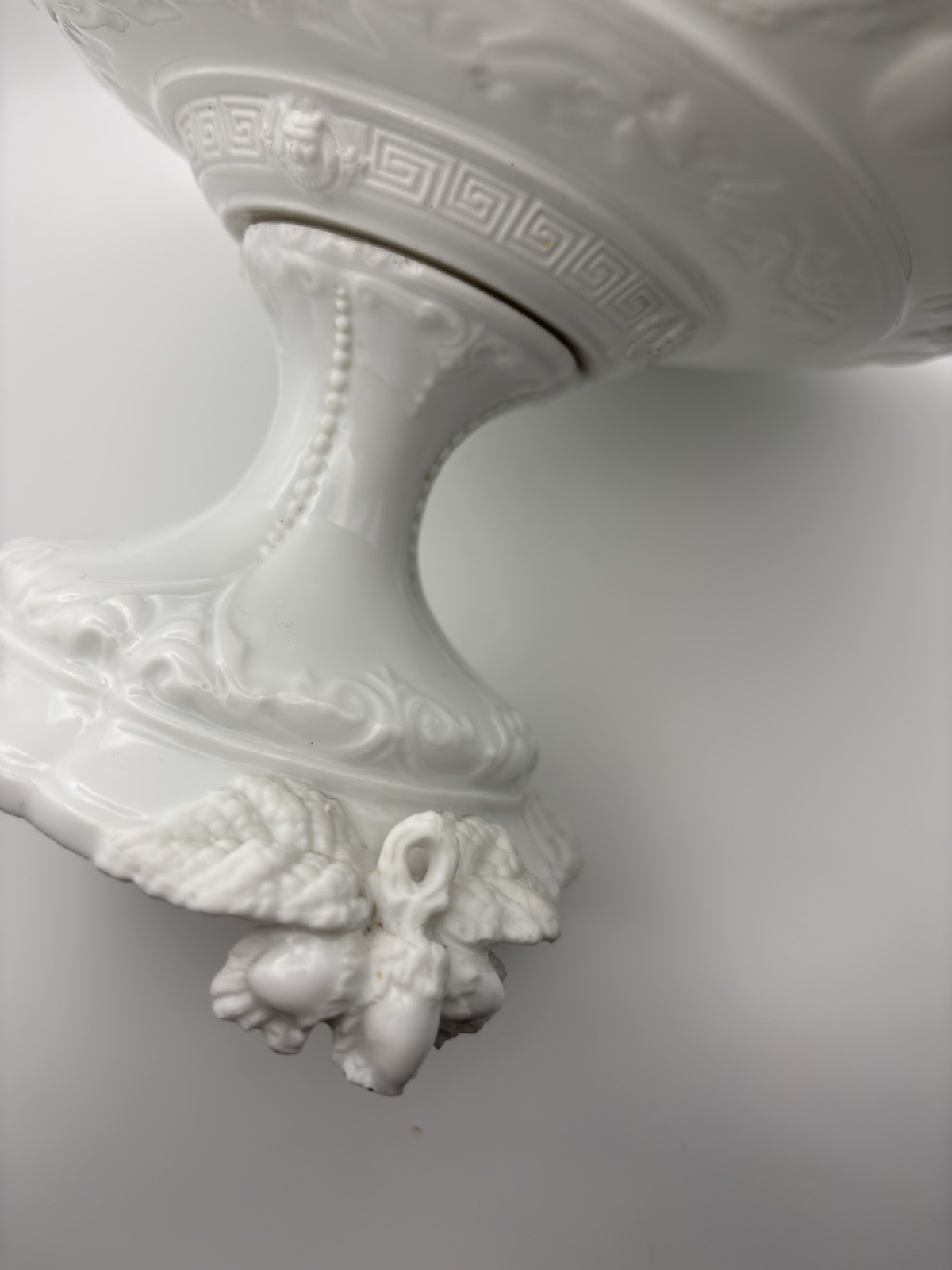 Jean Pouyat Limoges JPL White Porcelain Footed Compote Tazza 8.75″
