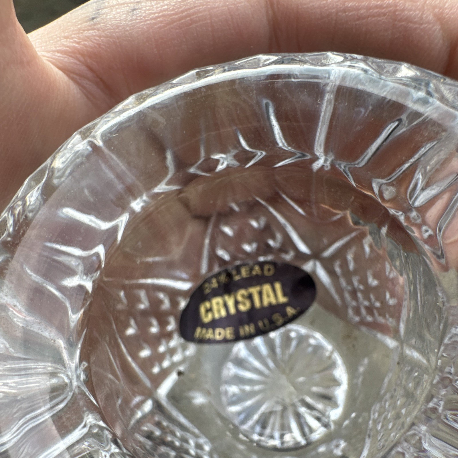 Lead Crystal 2-Piece Clear Diamond Cut Crystal Glass Bowl Set of 2 Bowls