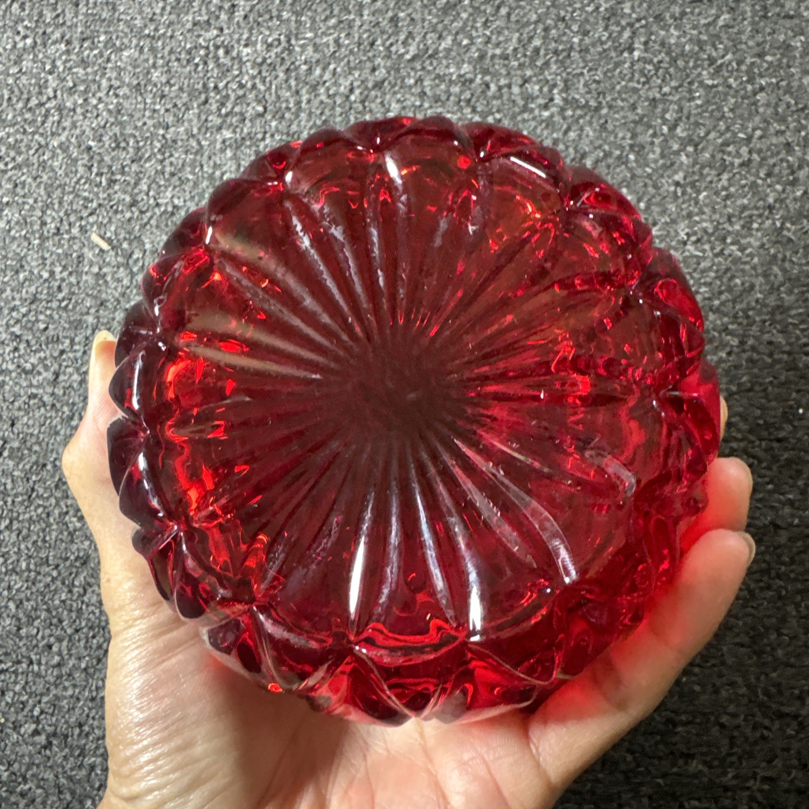 HERSHEY’S KISS Shaped Ruby Lead Crystal CANDY DISH Shannon Designs Ireland
