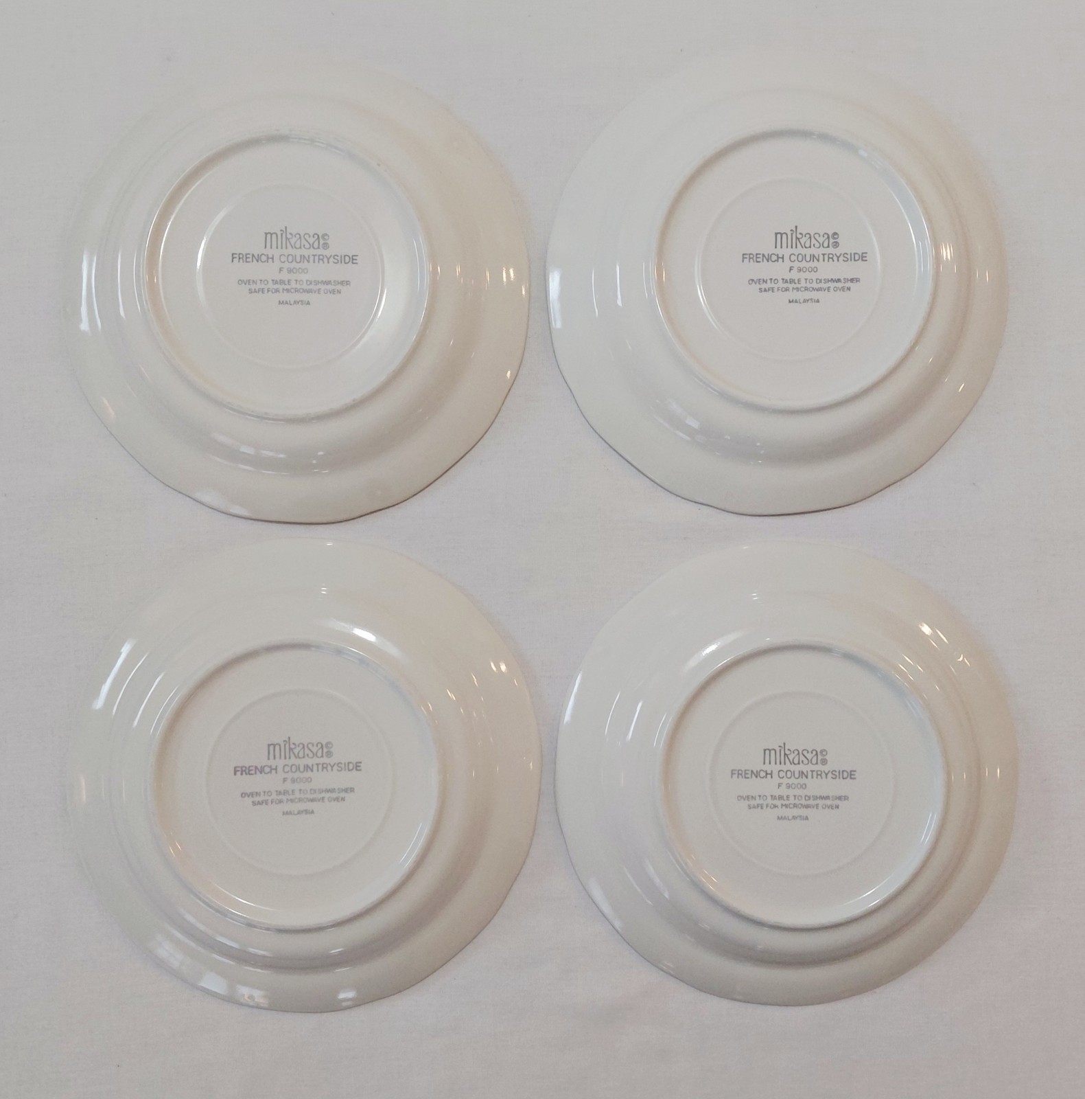 Mikasa Salad Plates 7 7/8″ French Countryside Off White Rustic Farmhouse Set 4