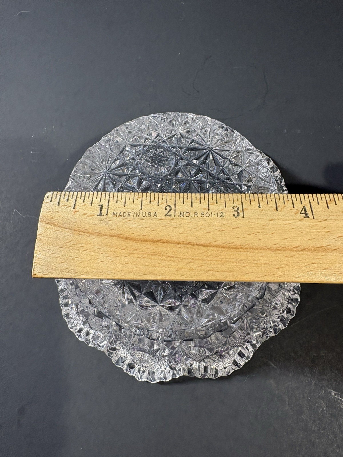 Antique American Brilliant Period Cut Glass Bowl Crystal Hobstar Sawtooth 6”