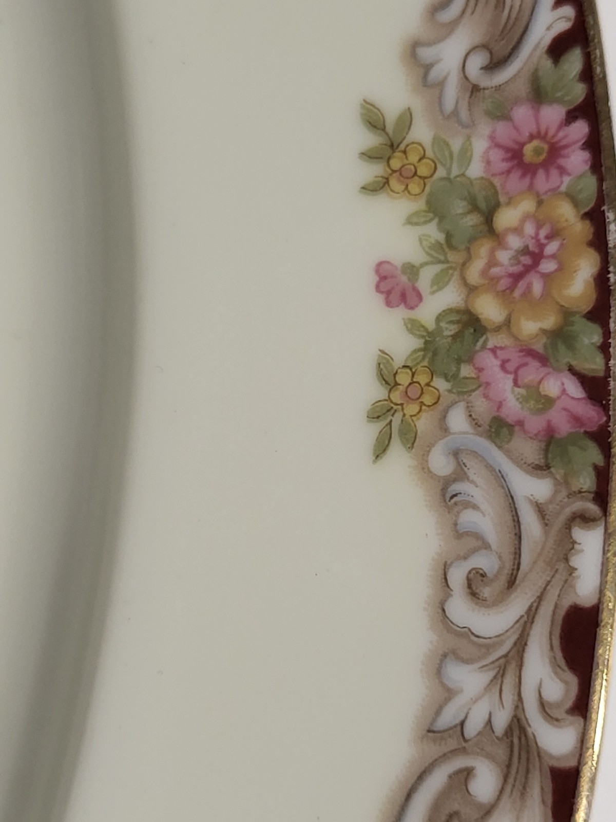 Vintage Noritake Japan M Mark Serving Platter Harmony 3906 Pink Floral Gold Gilt