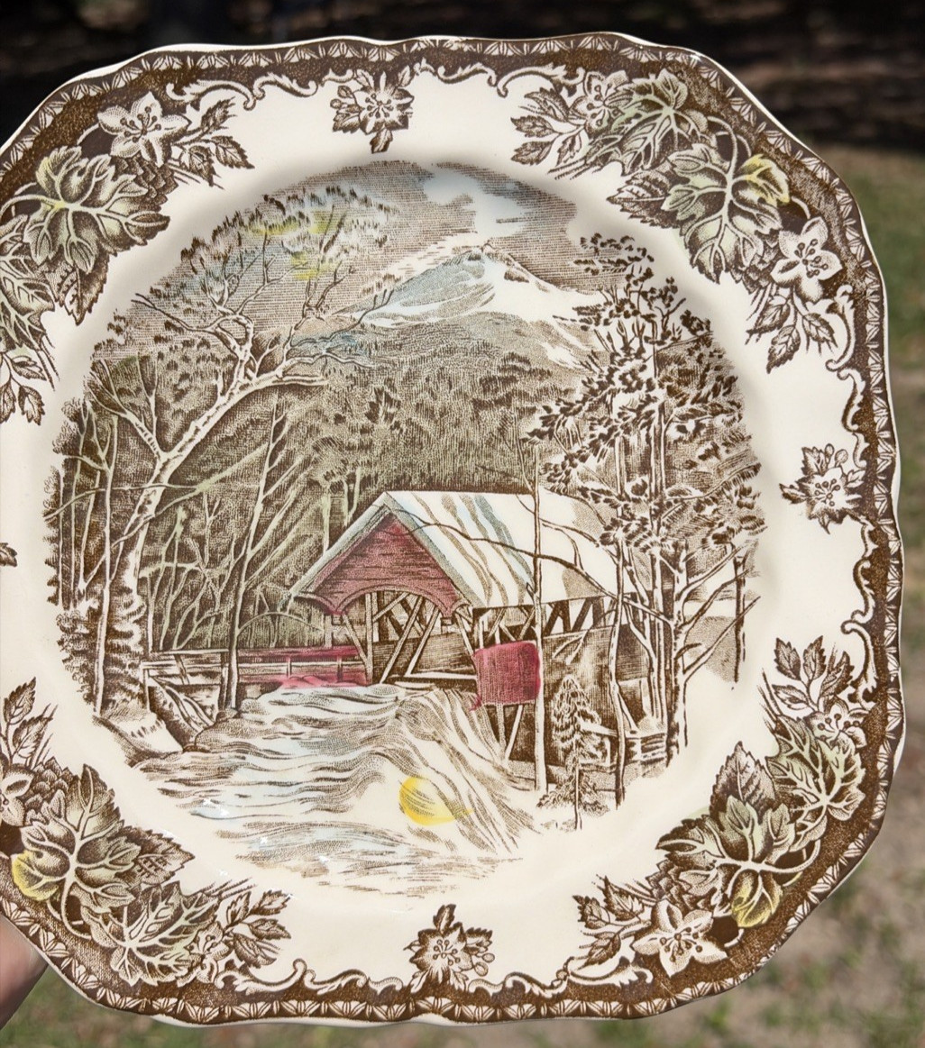 Johnson Brothers The Friendly Village The Covered Bridge Square 7.5” Salad Plate