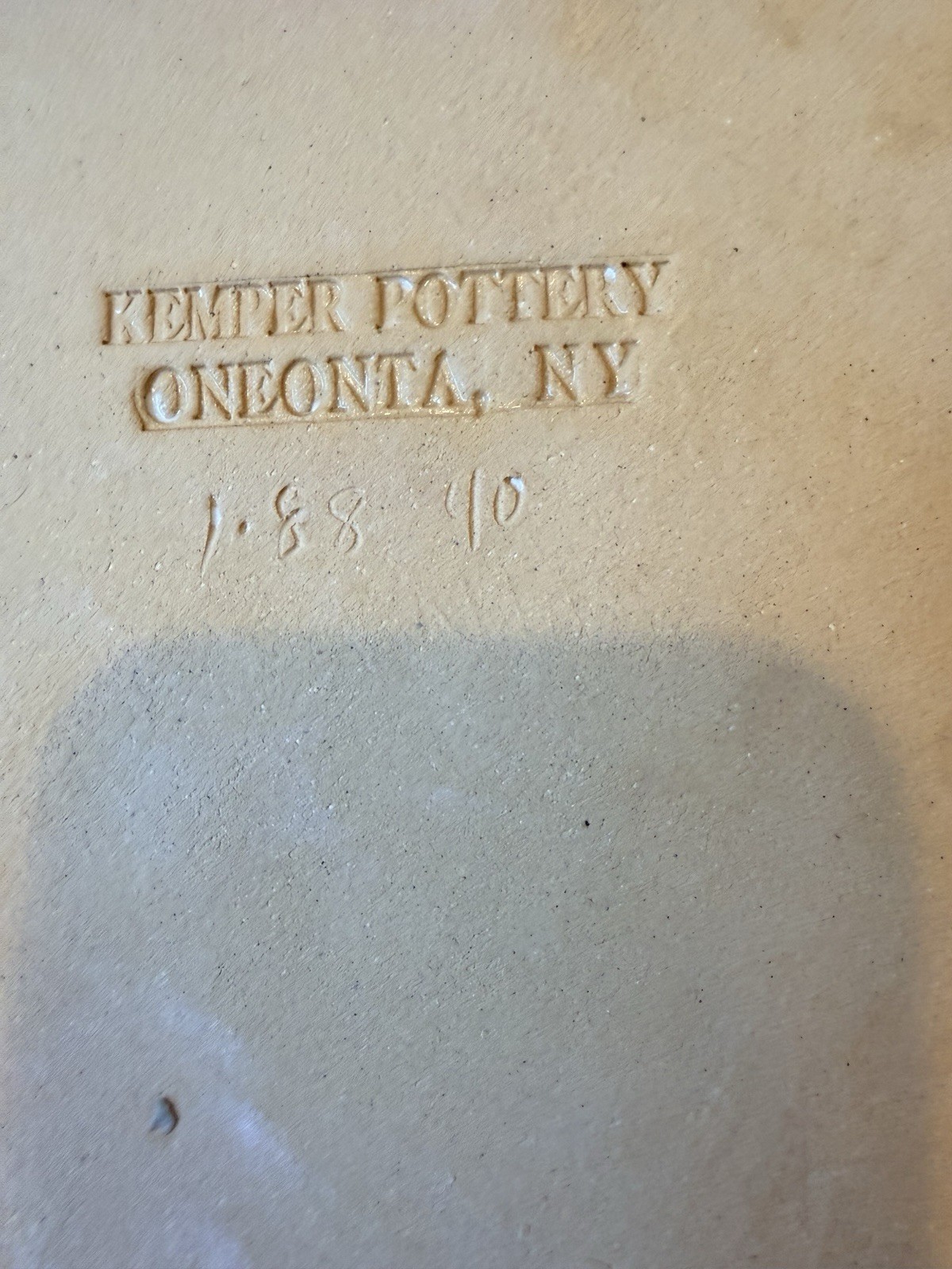 Vintage Kemper Pottery Heart Dish Oneonta NY Blue Floral Stoneware Baker 1988