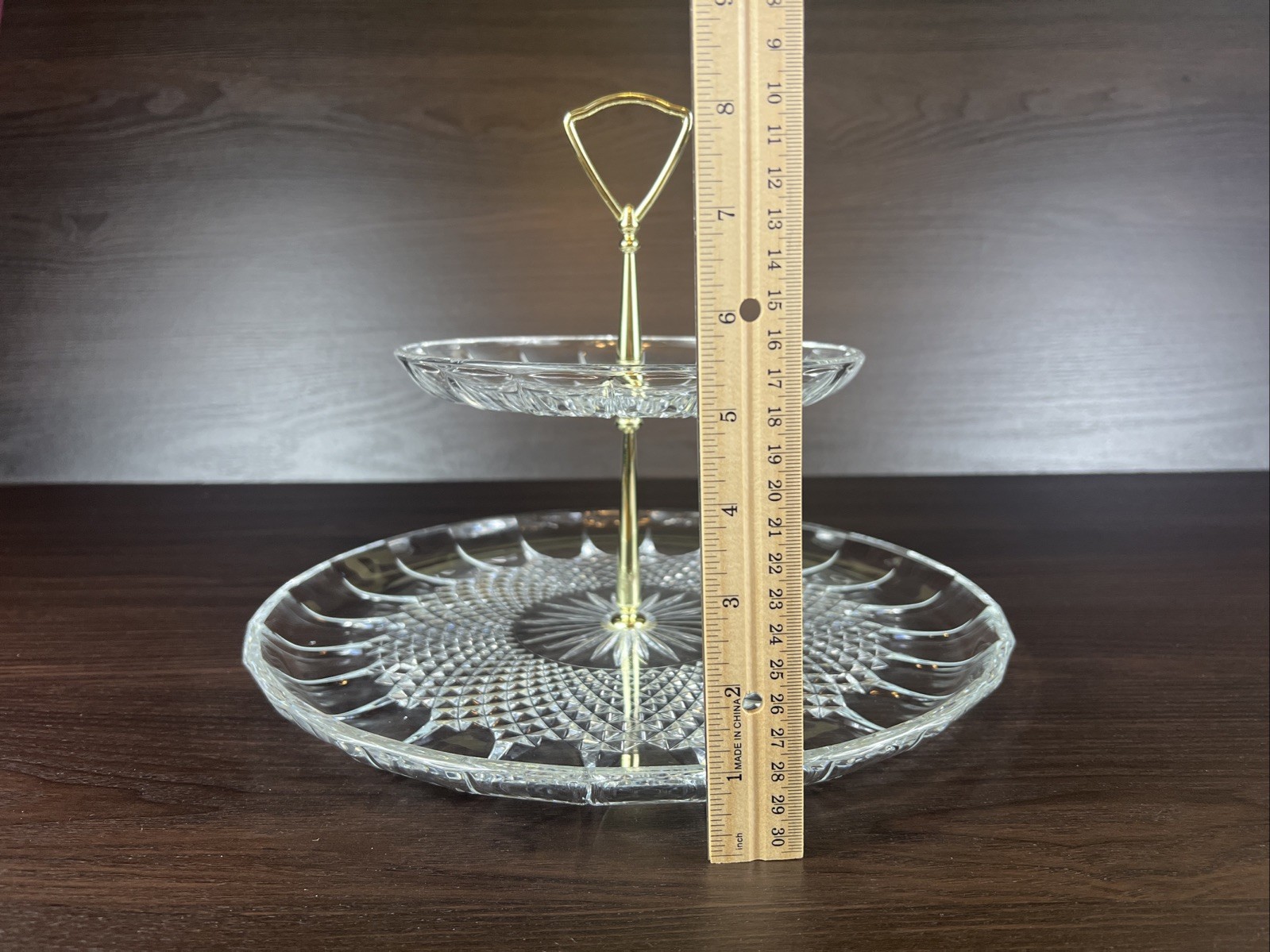 Beautiful Cristal D’Arques France Longchamp Crystal Two Tiered Server With Box