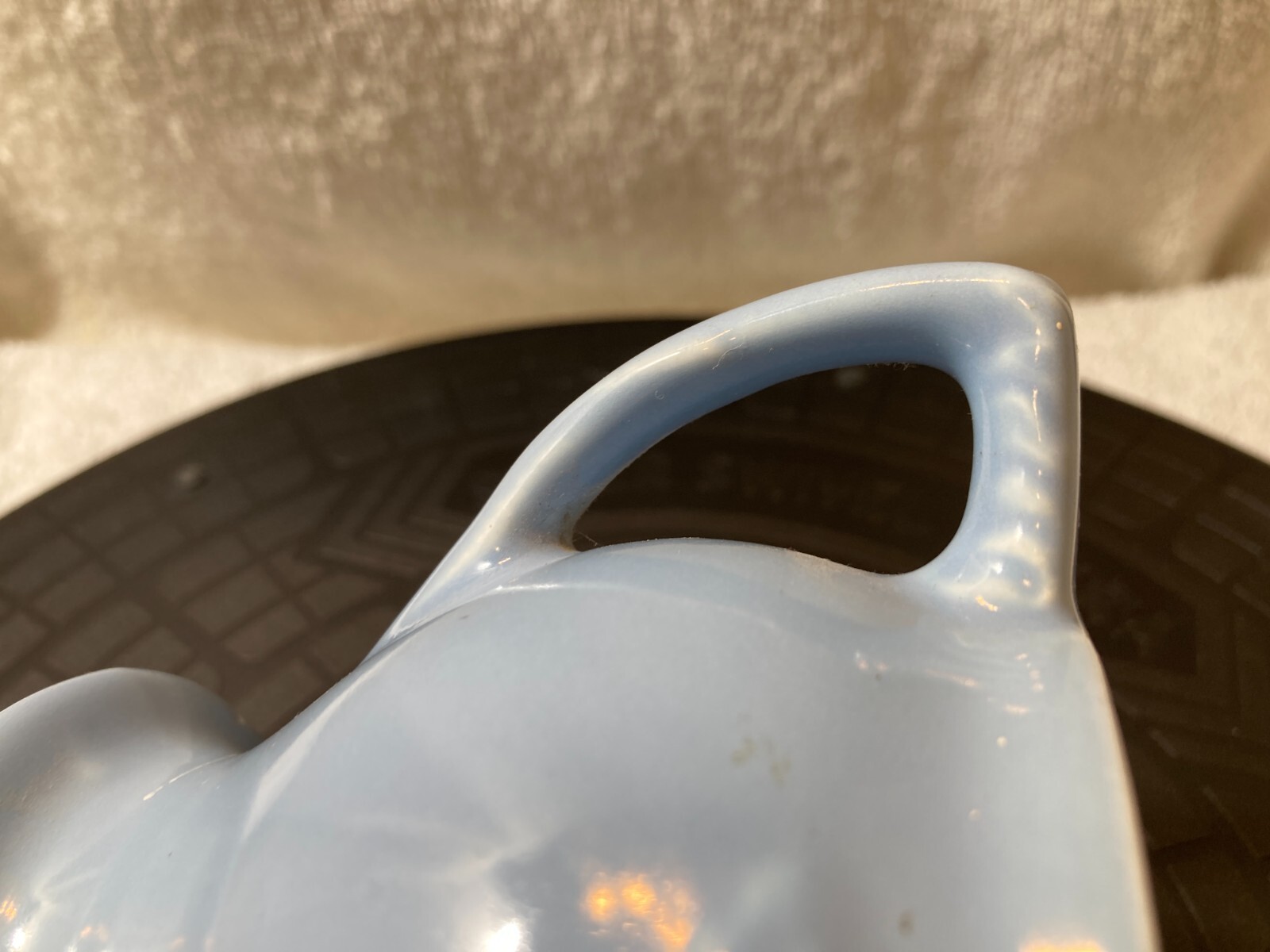 Del Coronado California Pottery Blue Hollydale Grape Sugar Bowl No Lid