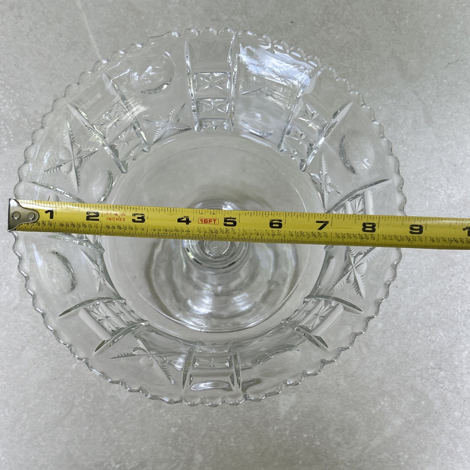 Antique Crystal Glass Co. X Bull’s Eye EAPG High Stand Centerpiece Compote Glows