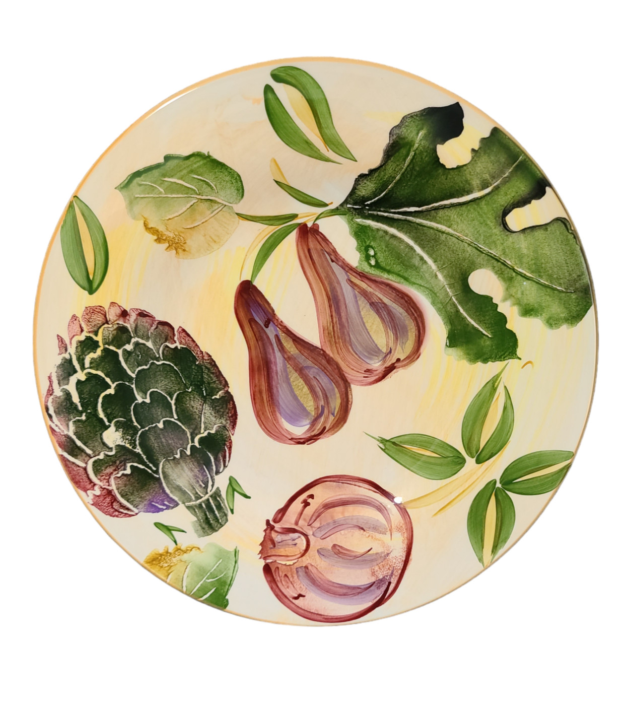 Antica Fornace Serving Platter Made in Italy Fig Pomegranate Artichoke Motif