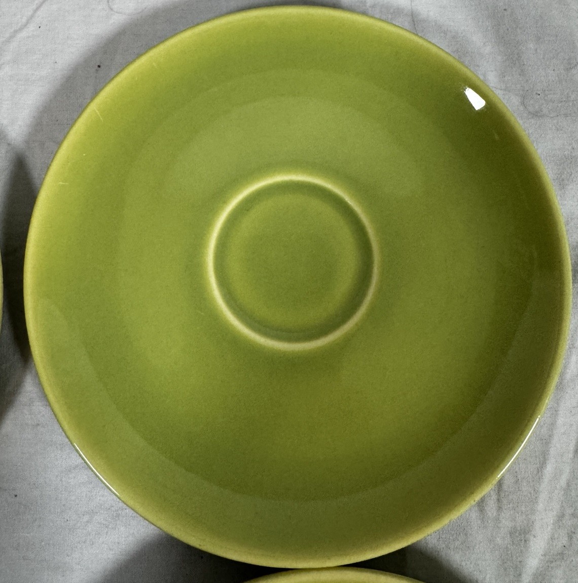 Harmony House Symphony Saucer Plates Set 4 Mid Century Green Blue 6.25”