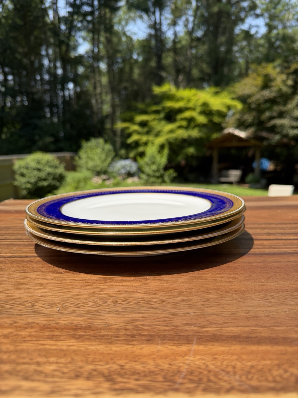 Antique Mintons Cobalt Blue Gold Encrusted Plates MW Beveridge Washington DC
