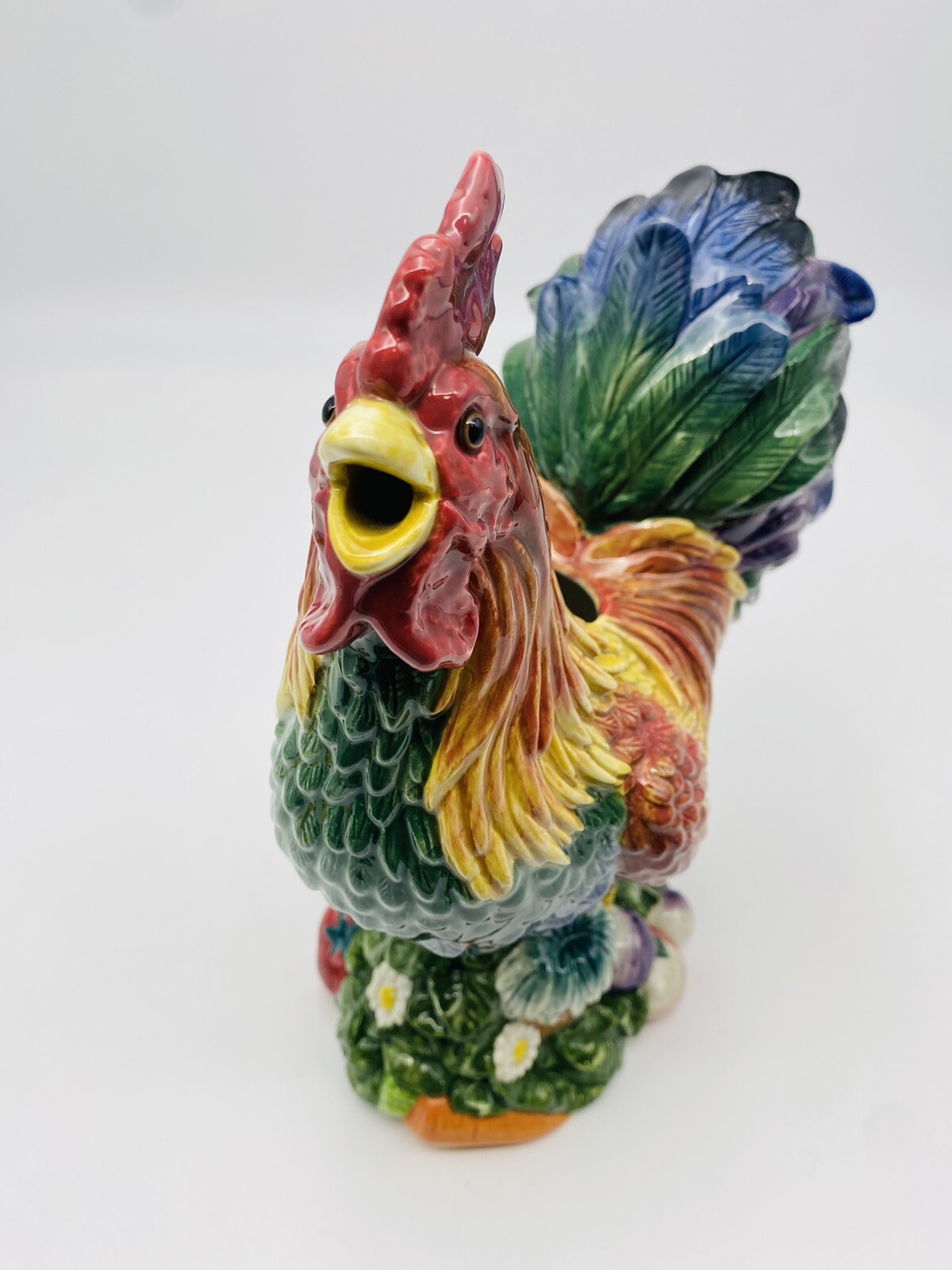 Fitz & Floyd Classics Country Gourmet Rooster 12” Tall Pitcher / Centerpiece