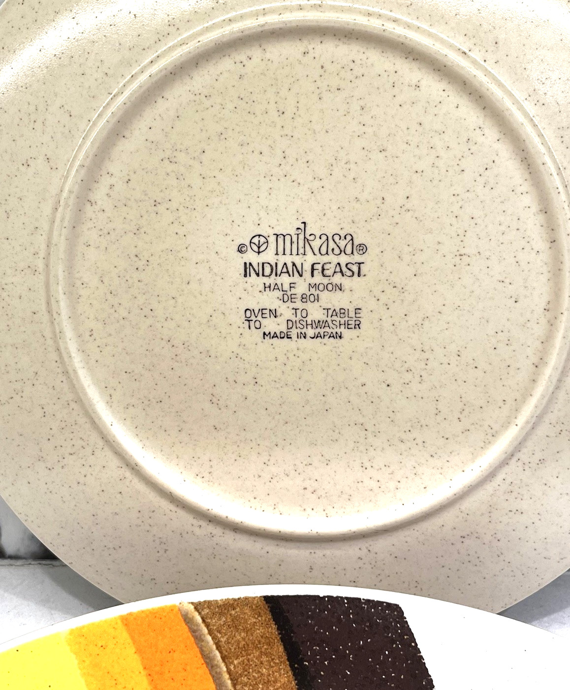 MCM Mikasa Half Moon Dinner Plates DE801 Indian Feast 70s Japan ~ Set Of 4