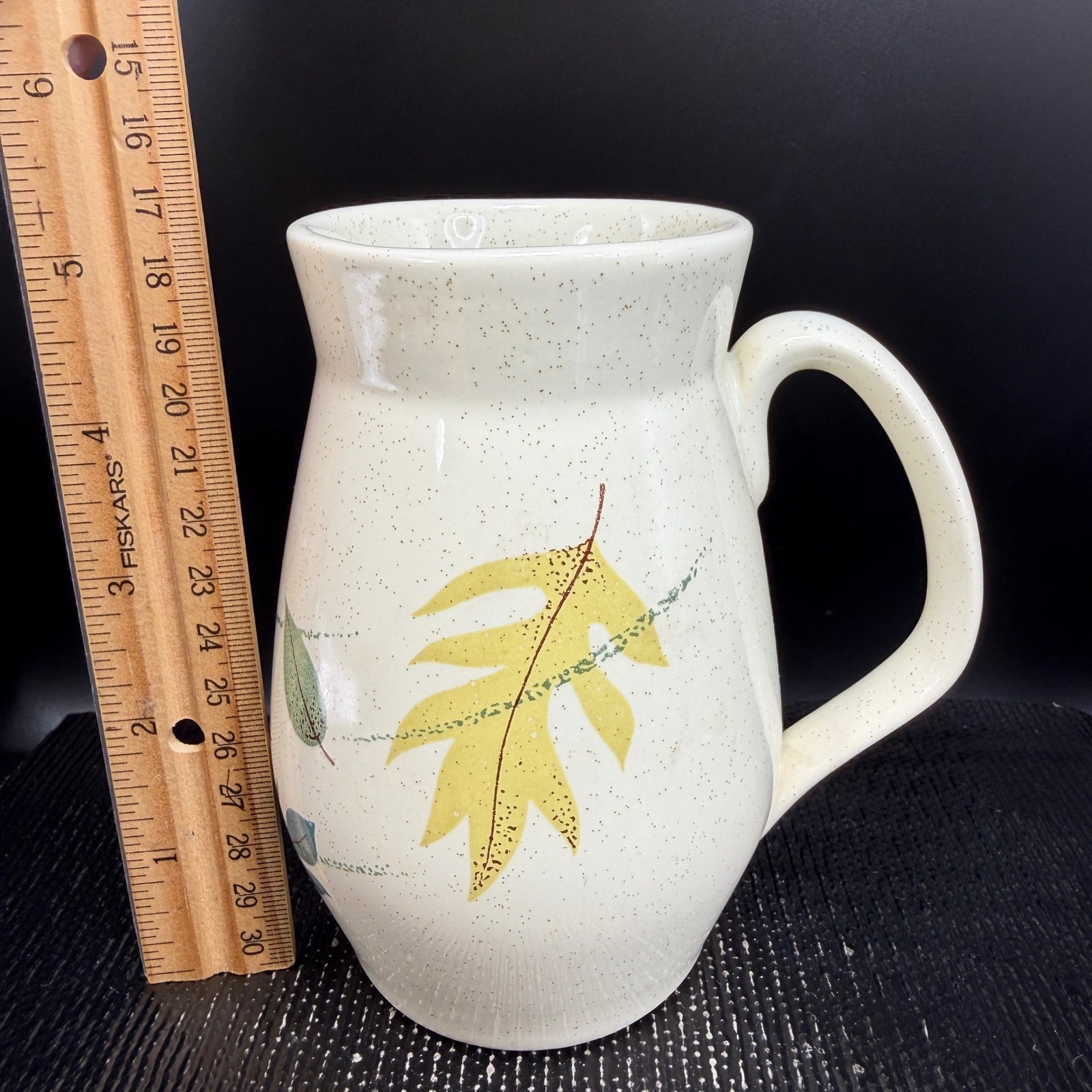 Franciscan Autumn Mug Cup Vintage Speckled Earthenware Leaves MCM California 5in