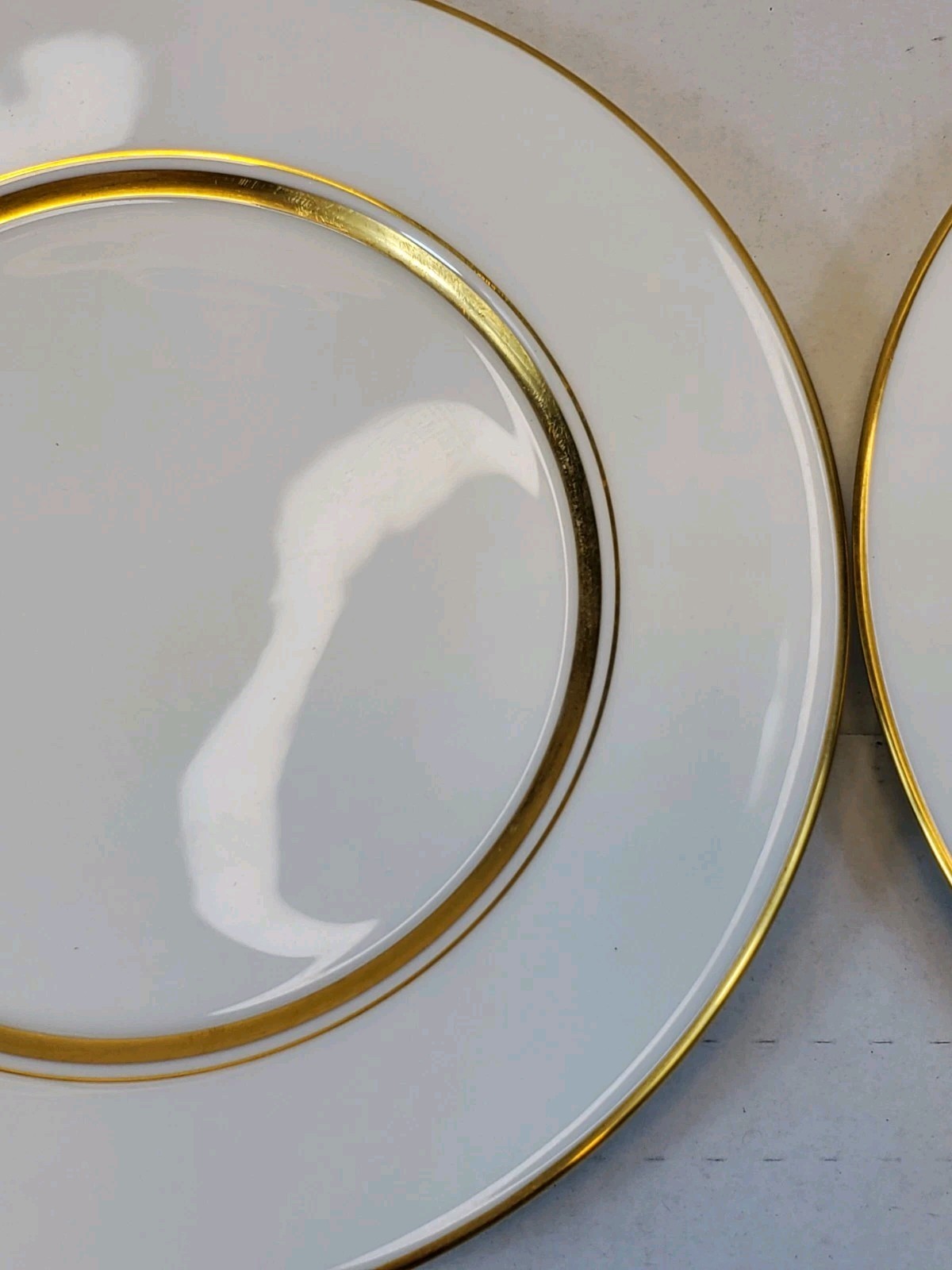 Oxford Lenox Bone China Andover Set Of 4 Salad Plates 6″ White With Gold Trim