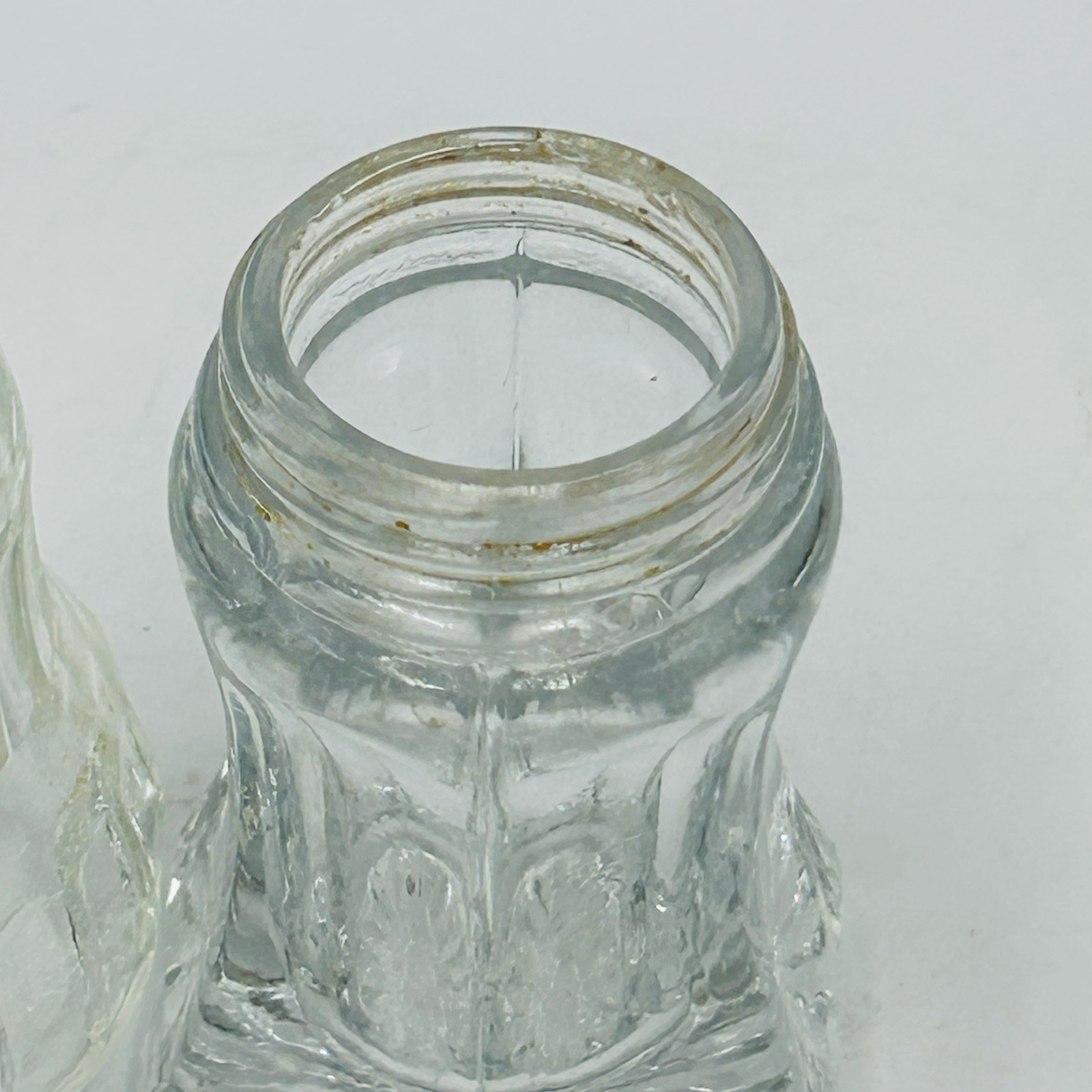 6 Piece Vintage And Antique Eapg Glass Clear Salt Shaker Mixed Lot Pressed