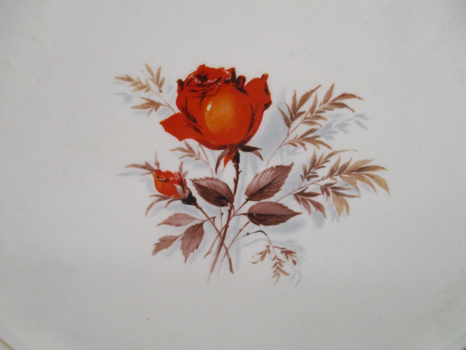 Triumph American Limoges-Vermillion Rose 12″ Platter- Sebring Ohio 22k