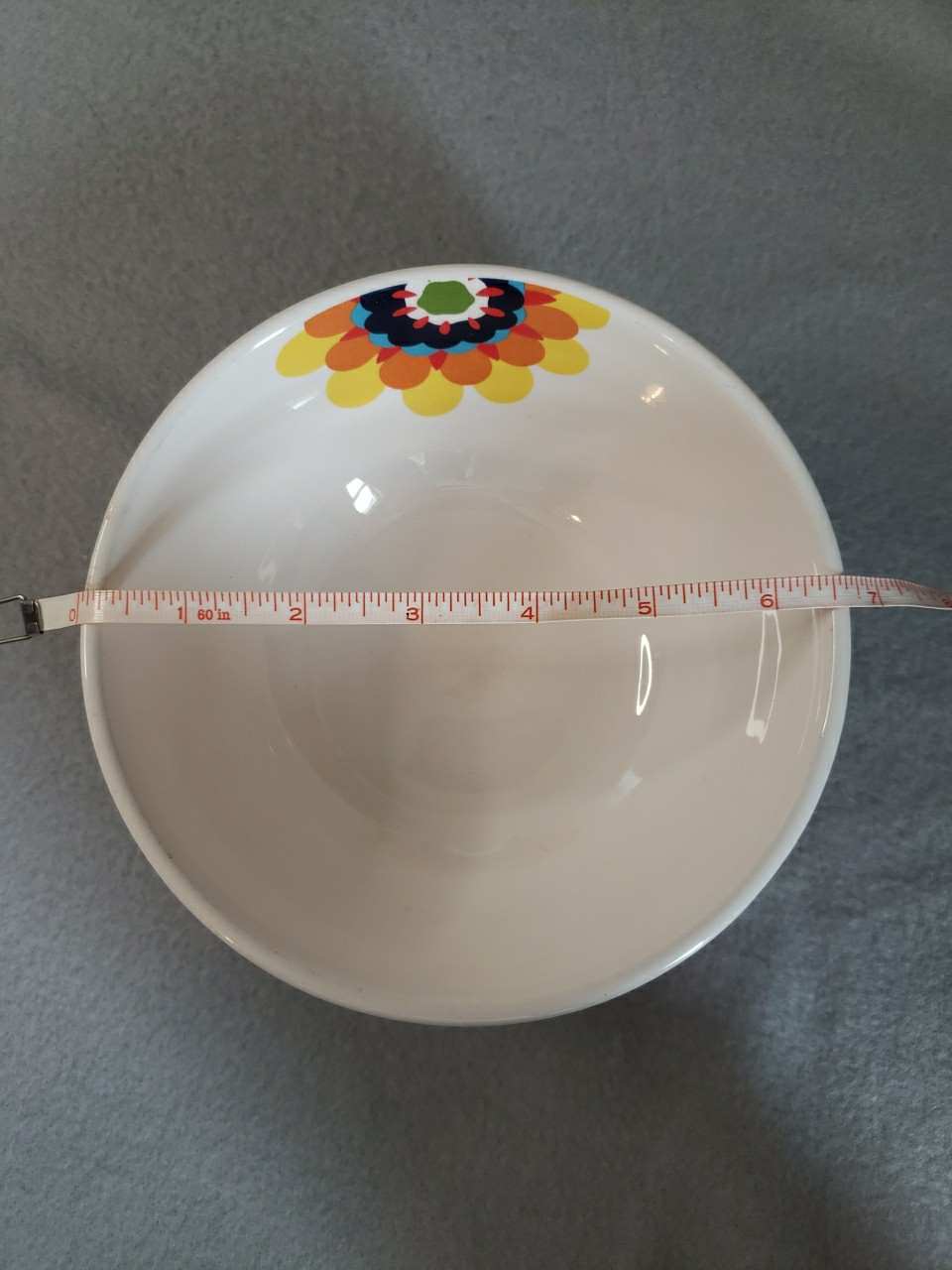 Pier 1 Retro Flower Ironstone Bowl 6.5 in Groovy Colorful Floral Dish