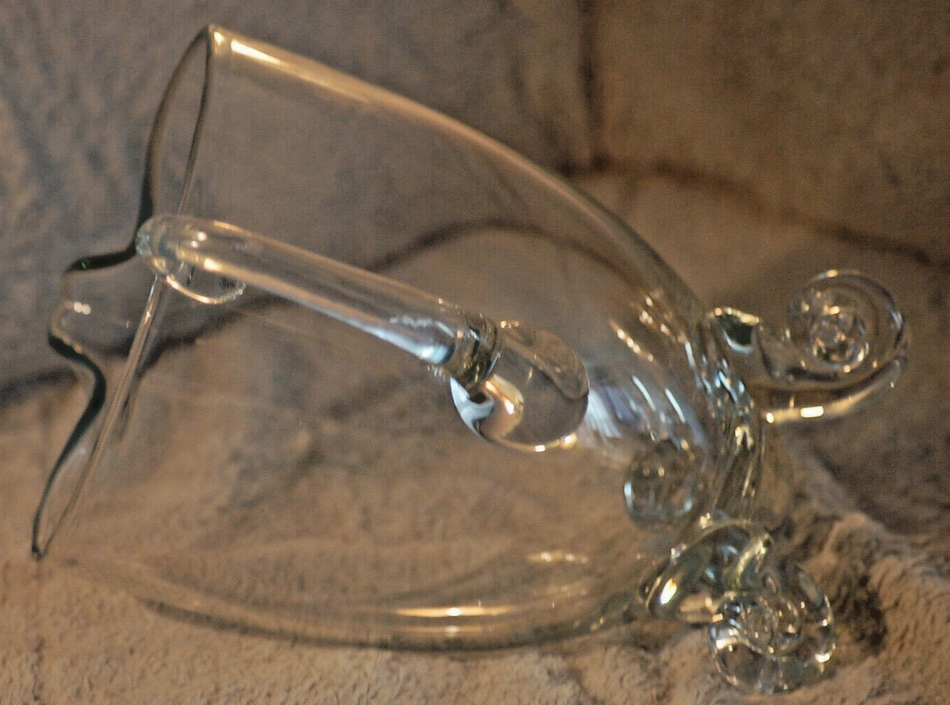 Handcrafted Crystal Clear Kimberly Footed Pitcher Made in Romania XL 90oz 9”