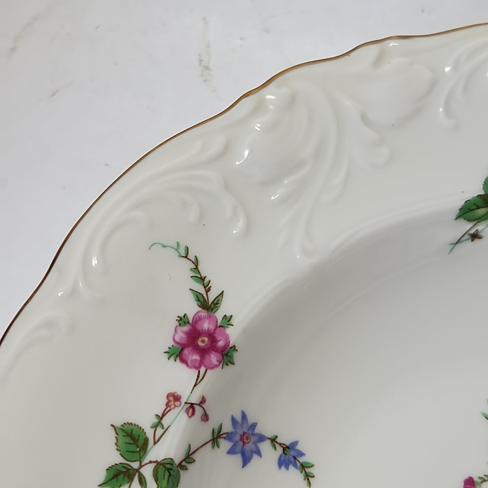 2 Rimmed Soup Bowl Floral Vintage Wawel China, ROSE GARDEN Made In Poland 8 1/8″